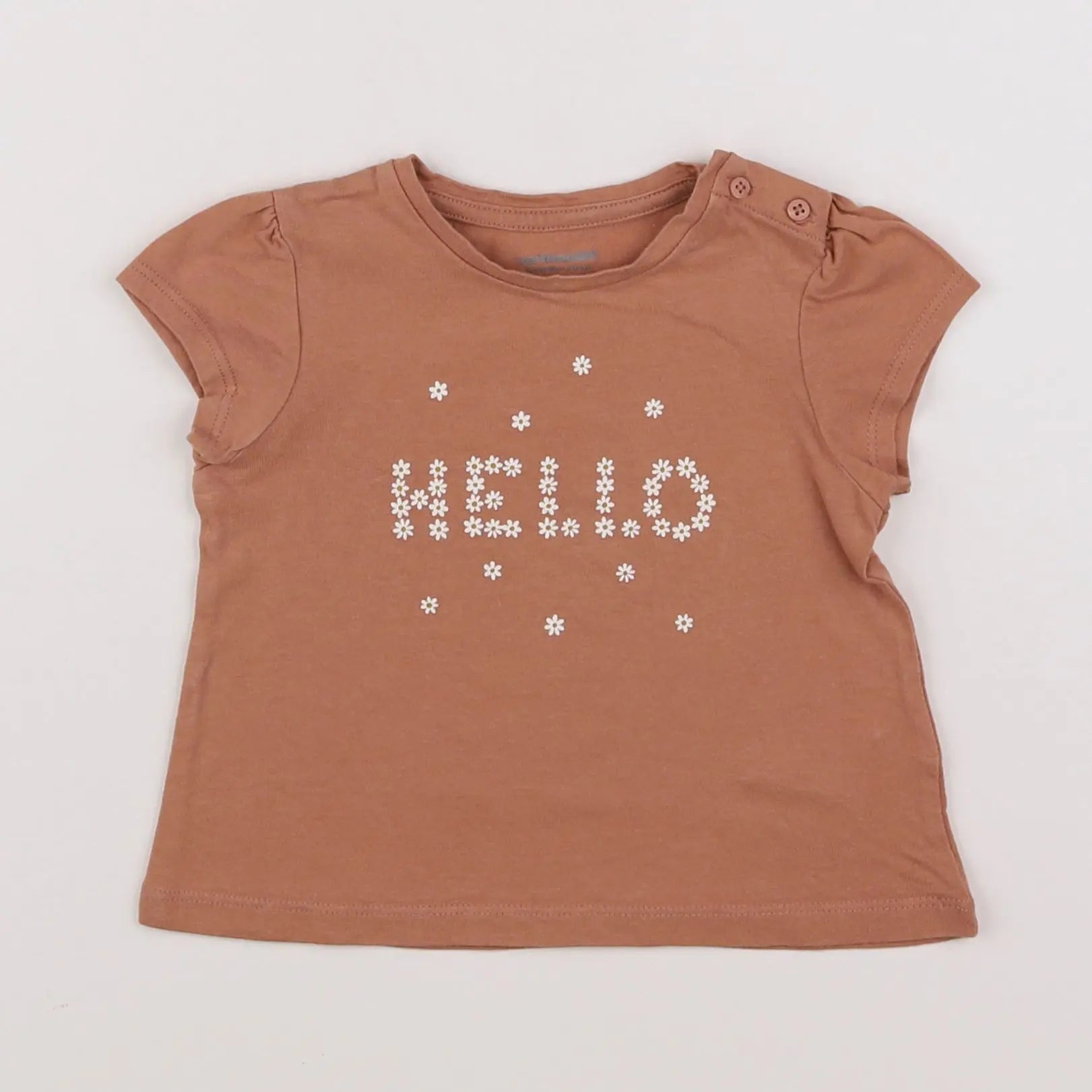Vertbaudet - tee-shirt marron - 12 mois