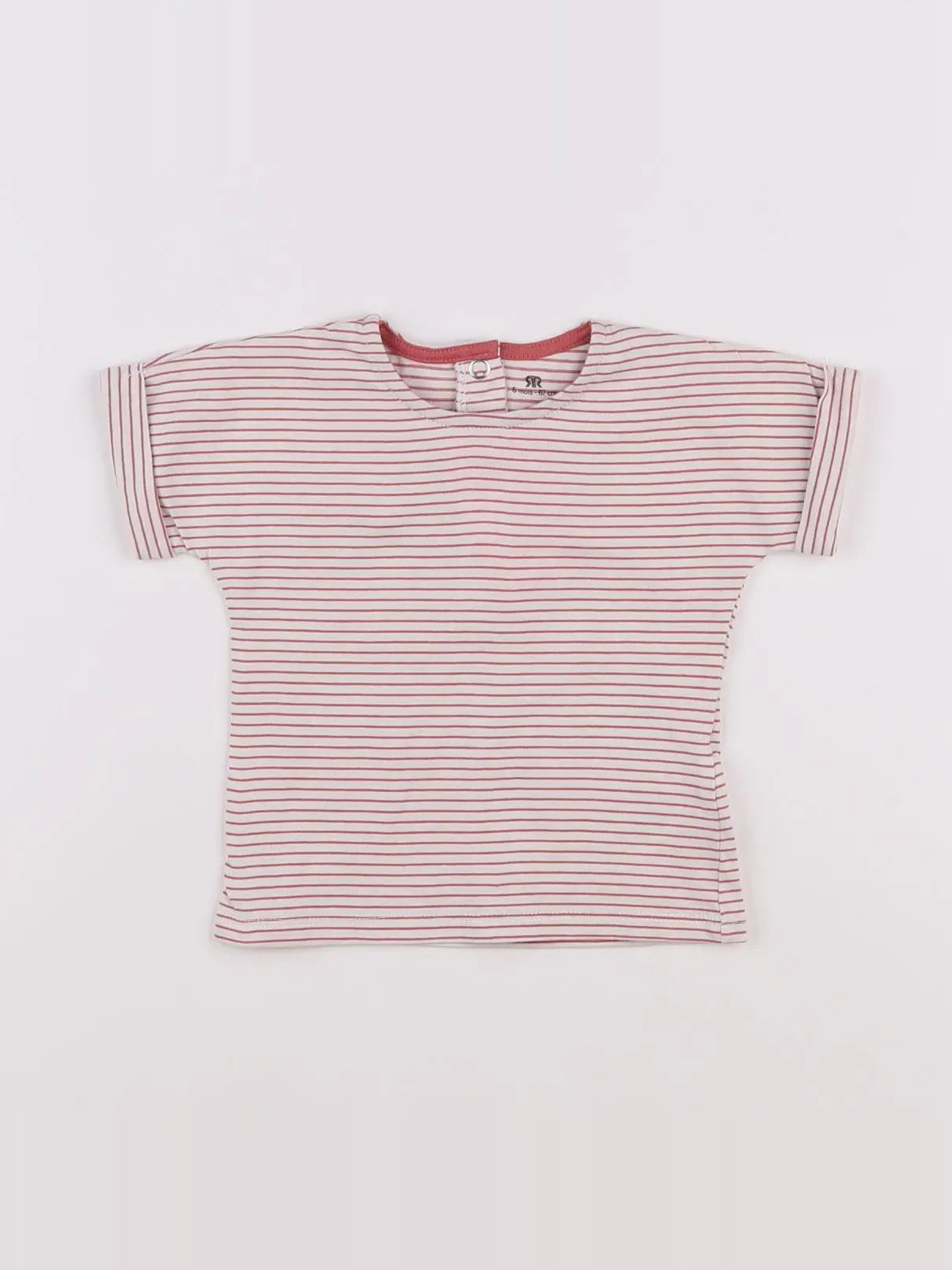 La Redoute - tee-shirt blanc, rouge - 6 mois
