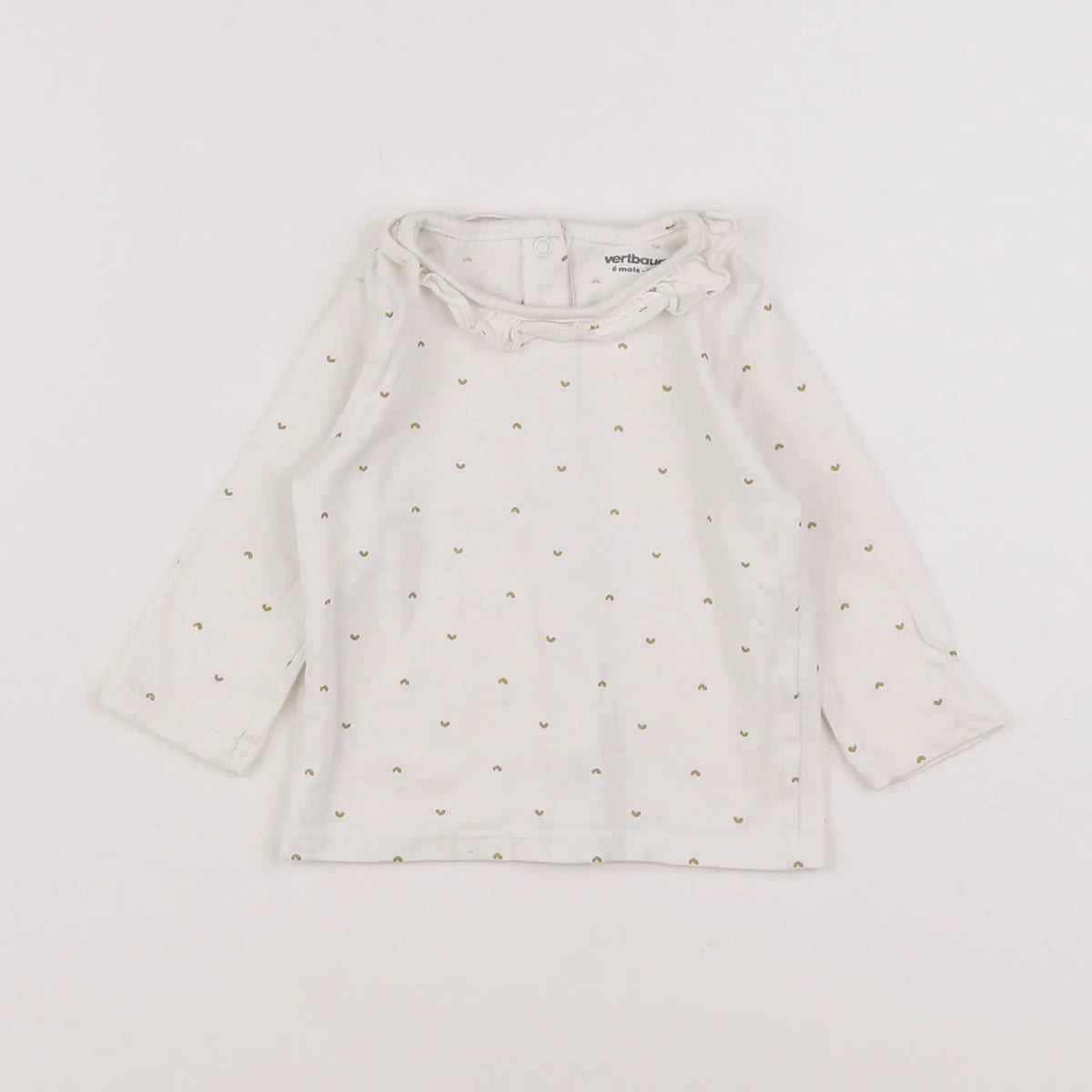Vertbaudet - tee-shirt blanc, or - 6 mois
