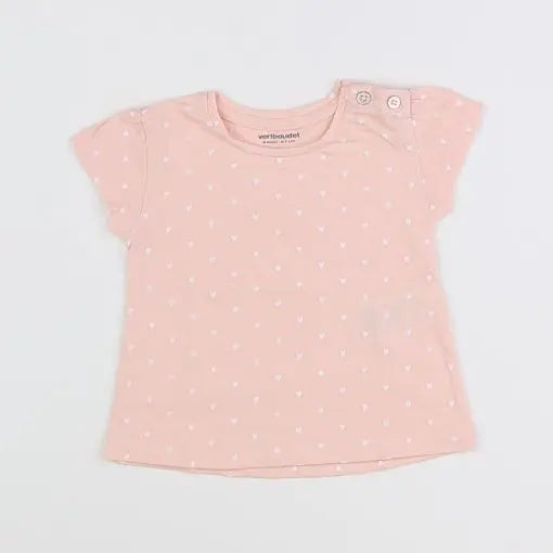 Vertbaudet - tee-shirt rose - 6 mois