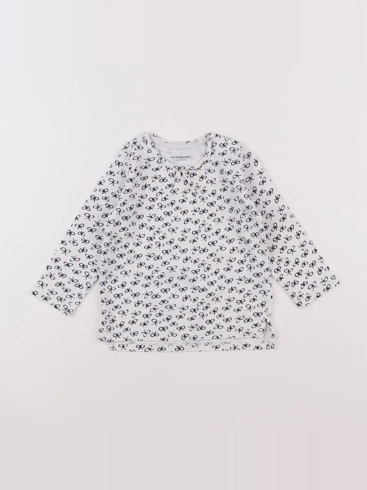Vertbaudet - tee-shirt blanc, bleu - 12 mois