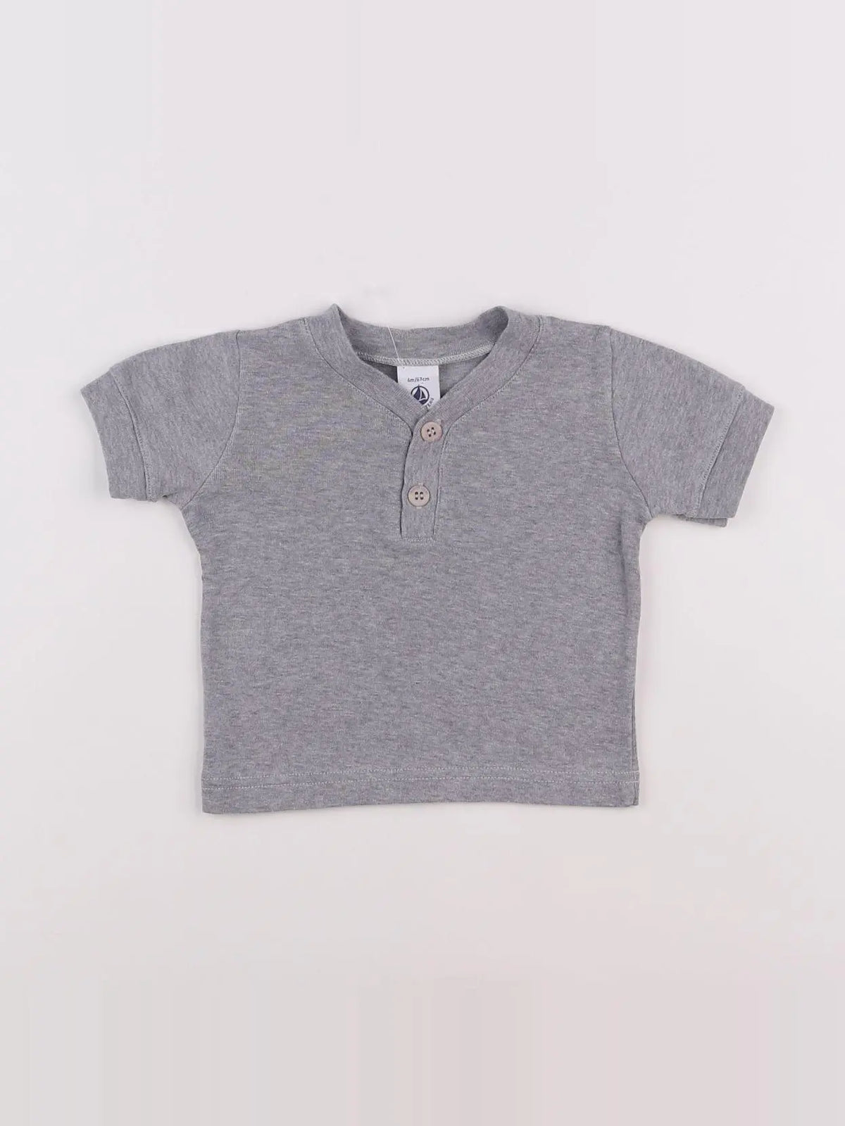 Petit Bateau - tee-shirt gris - 6 mois
