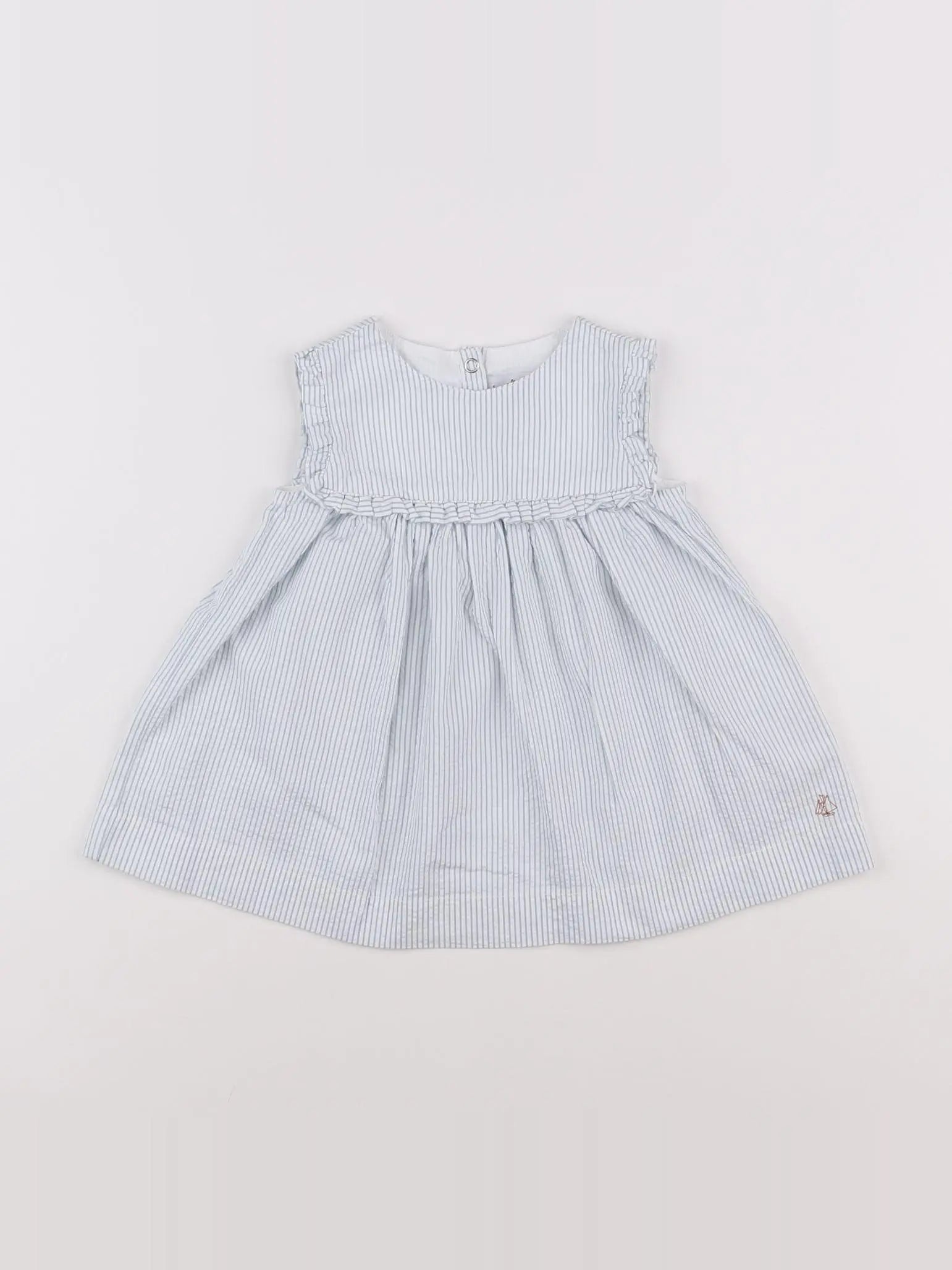 Petit Bateau - robe bleu, blanc - 6 mois