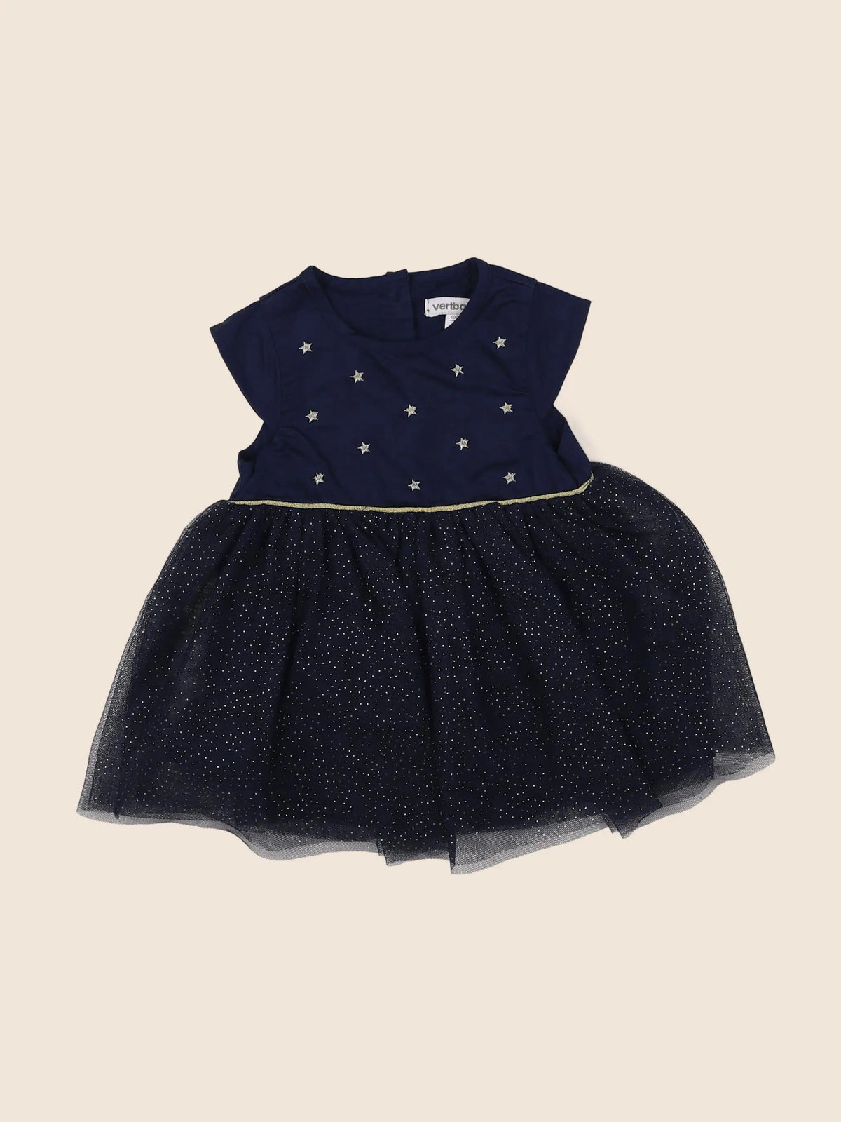 Vertbaudet - robe bleu, or - 3 mois