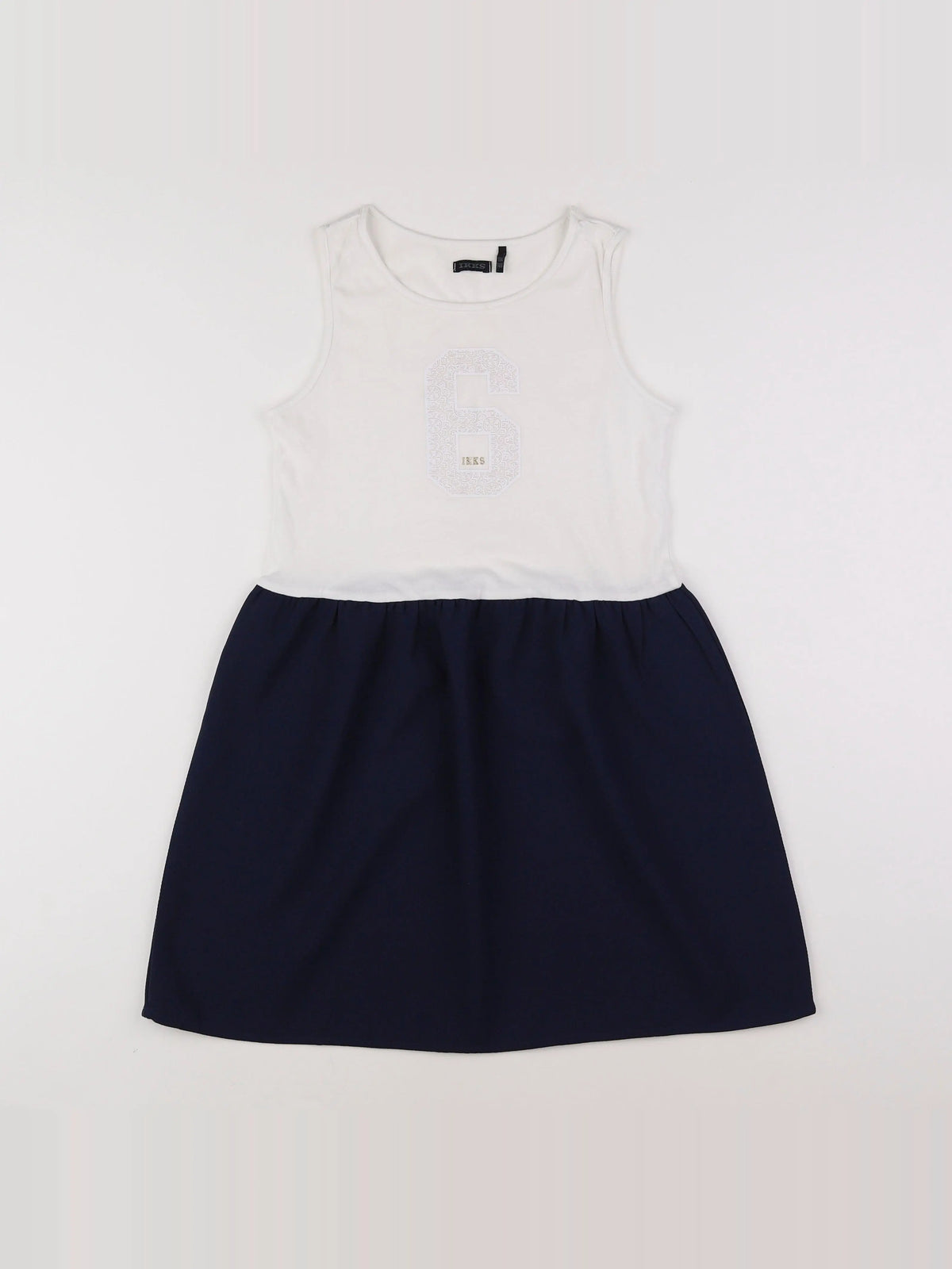 IKKS - robe blanc, bleu - 10 ans