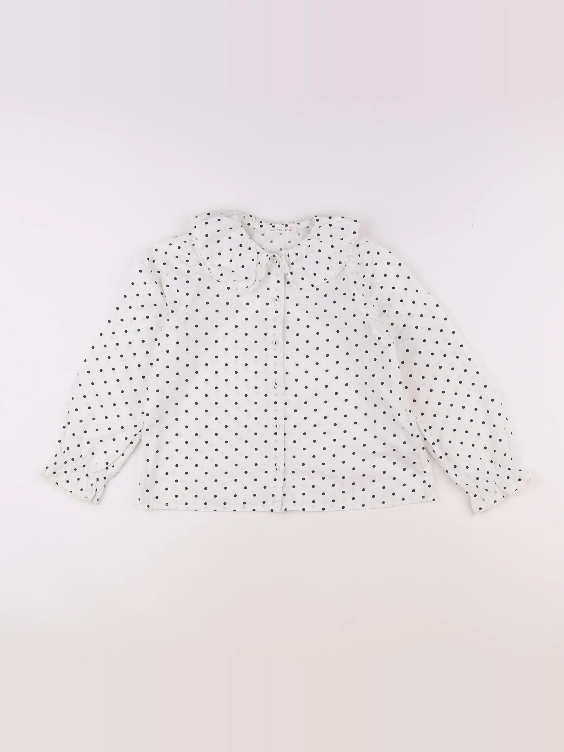 Monoprix - chemise blanc, bleu - 8 ans