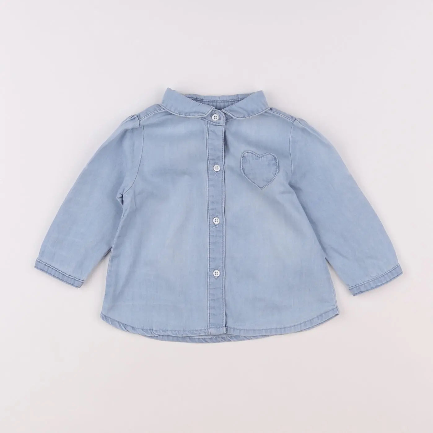 Vertbaudet - chemise bleu - 6 mois