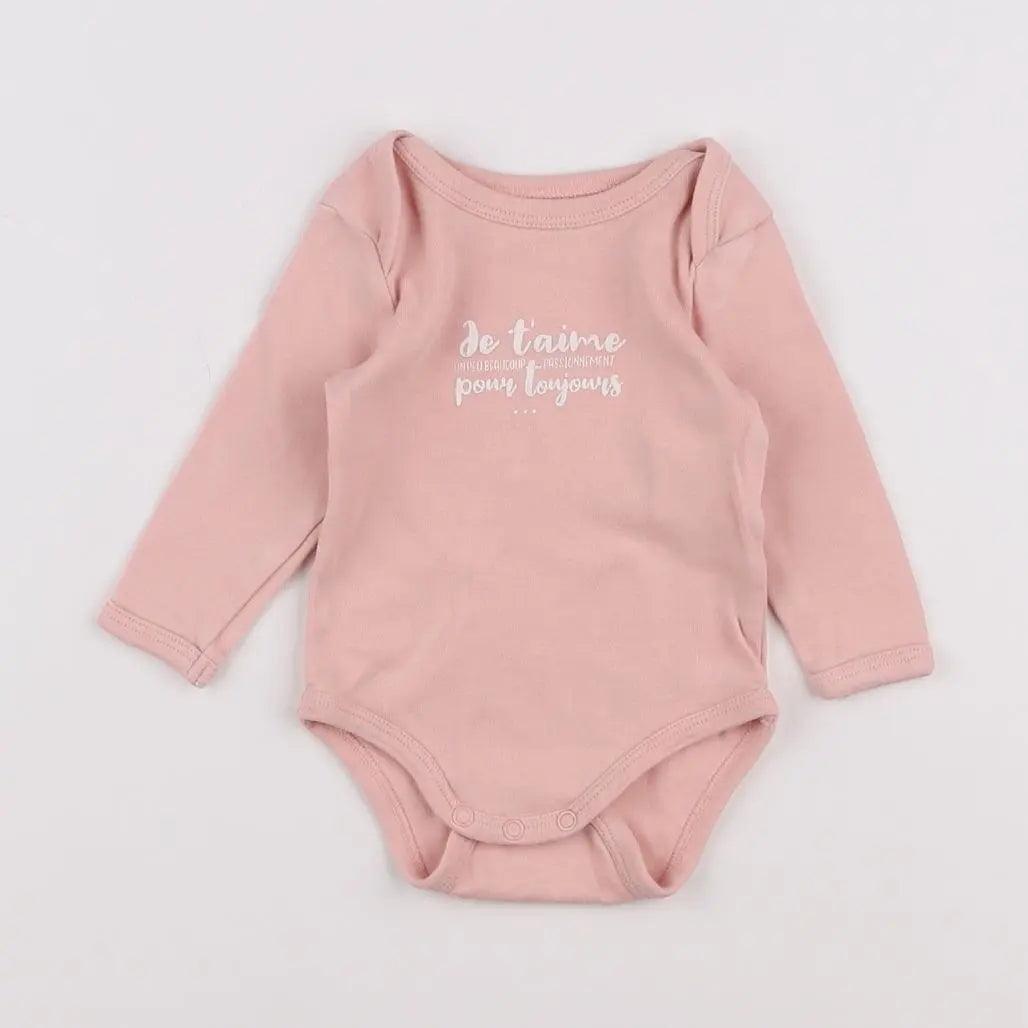 Vertbaudet - body rose - 3 mois