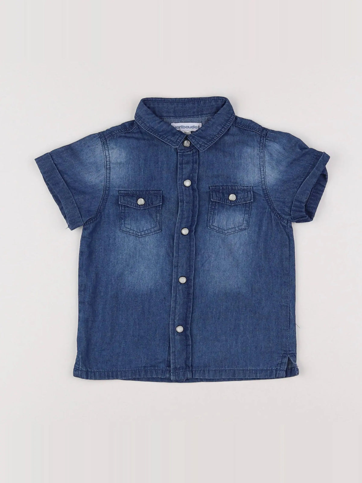 Vertbaudet - chemise bleu - 12 mois