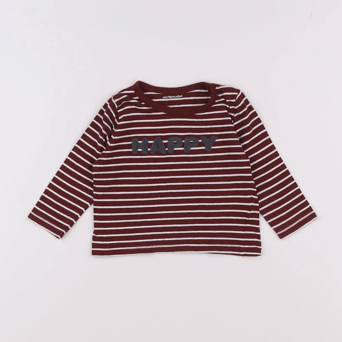 Vertbaudet - tee-shirt rouge, blanc - 9 mois