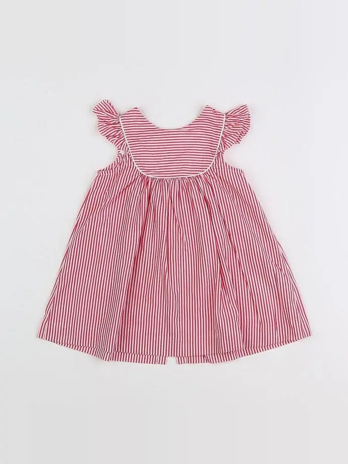 Jacadi - robe blanc, rose - 12 mois