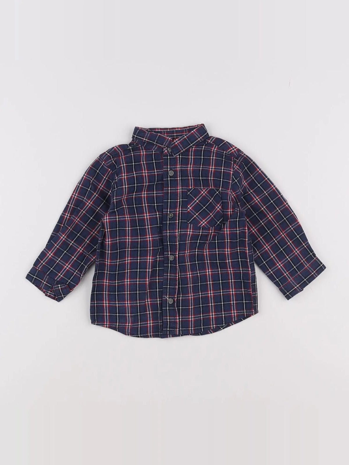 Boutchou - chemise bleu - 12 mois