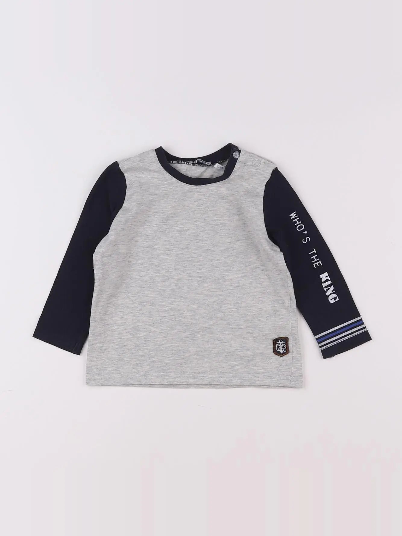 IKKS - tee-shirt bleu, gris - 12 mois