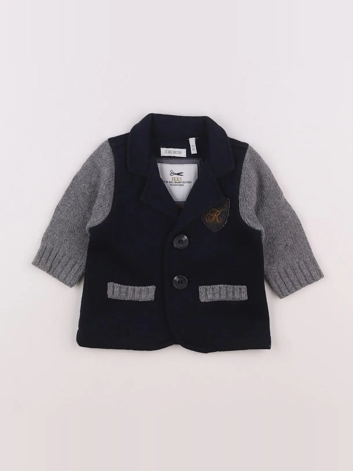 IKKS - veste bleu, gris - 6 mois