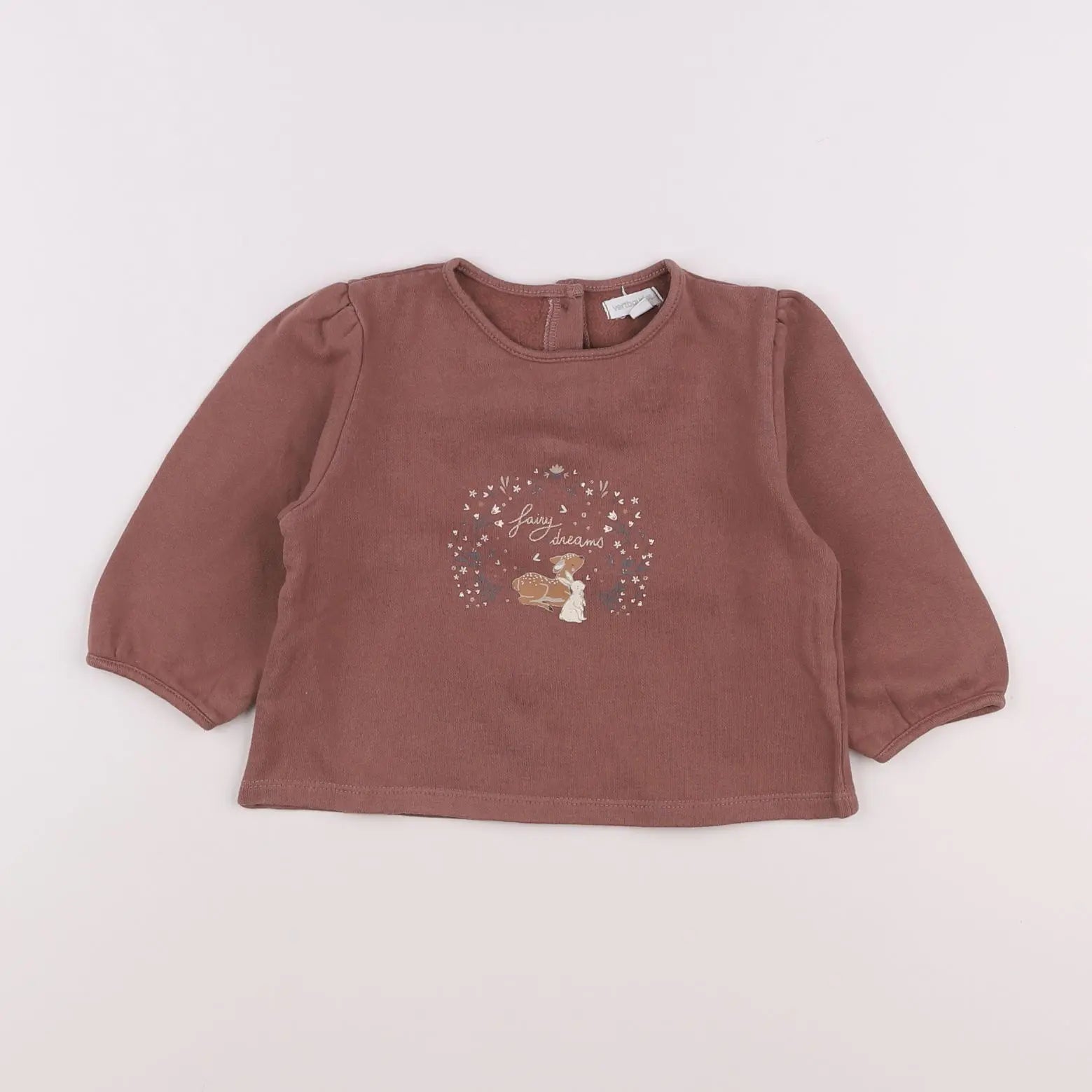 Vertbaudet - sweat marron - 12 mois