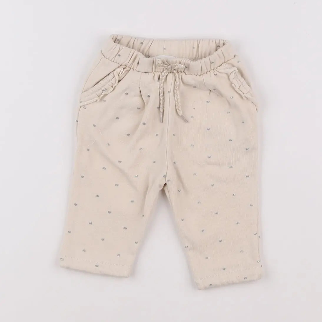 Vertbaudet - jogging beige, argent - 3 mois