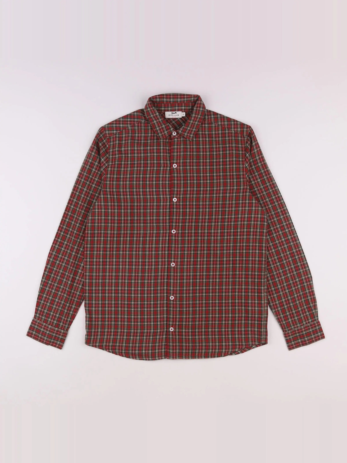 Cyrillus - chemise vert, rouge - 14 ans
