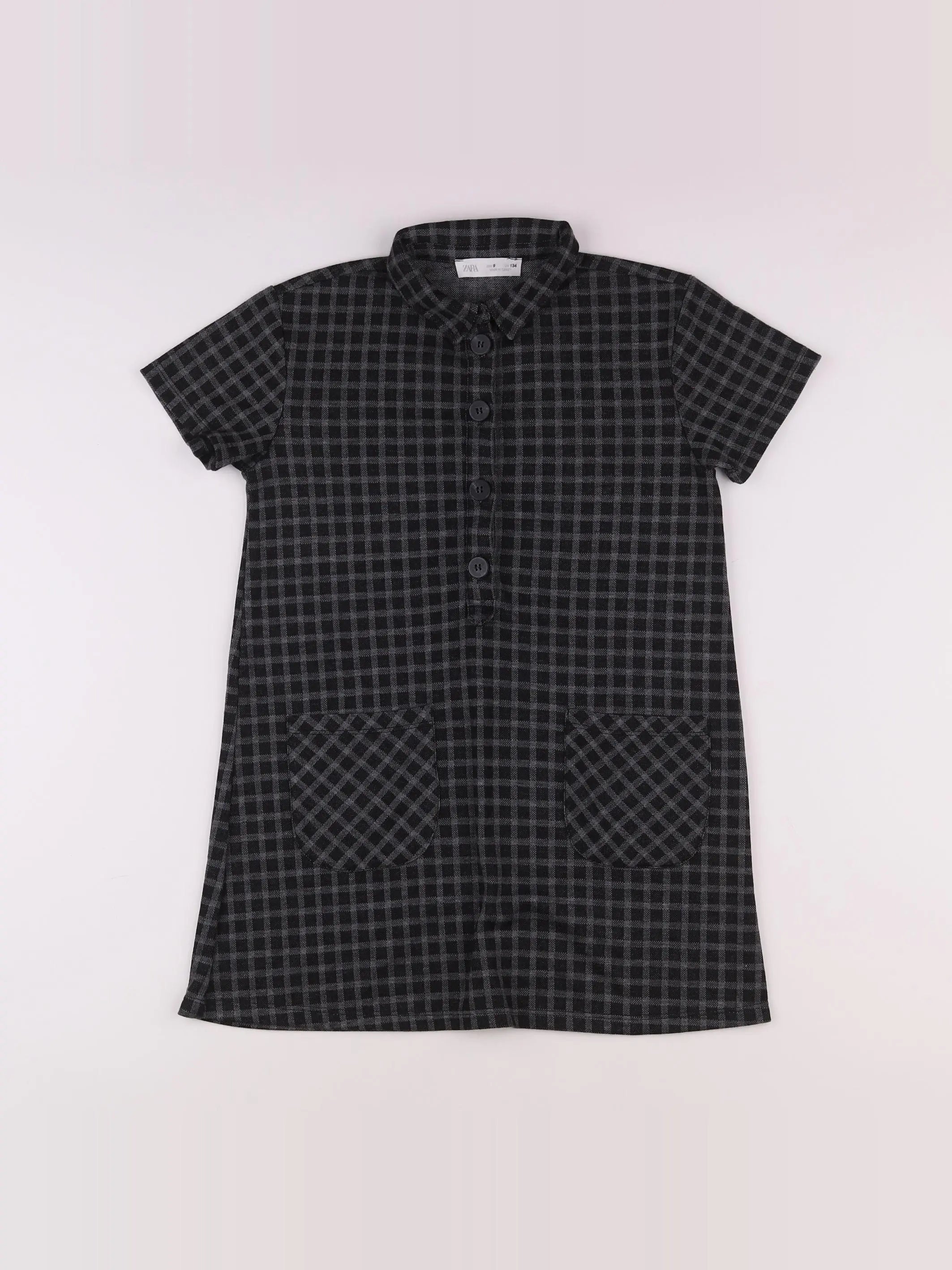 Zara - robe gris, noir - 9 ans
