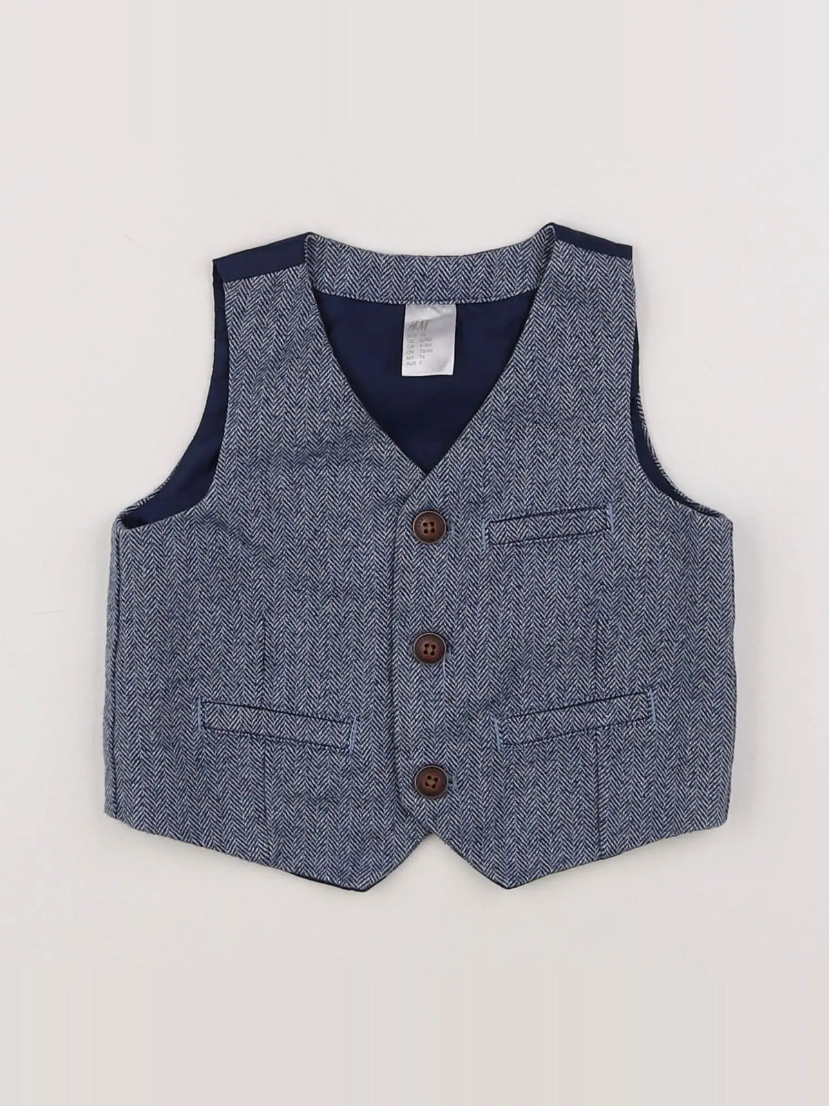 H&M - gilet bleu - 6/9 mois