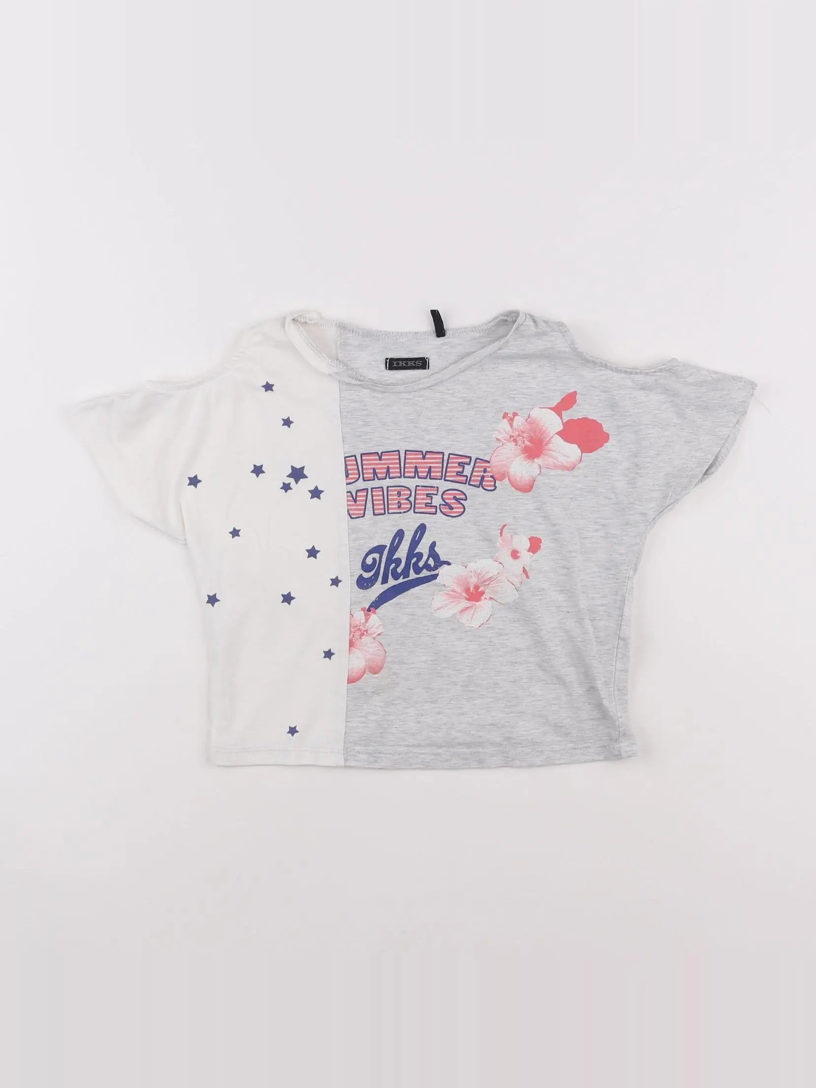 IKKS - tee-shirt blanc, gris - 5 ans