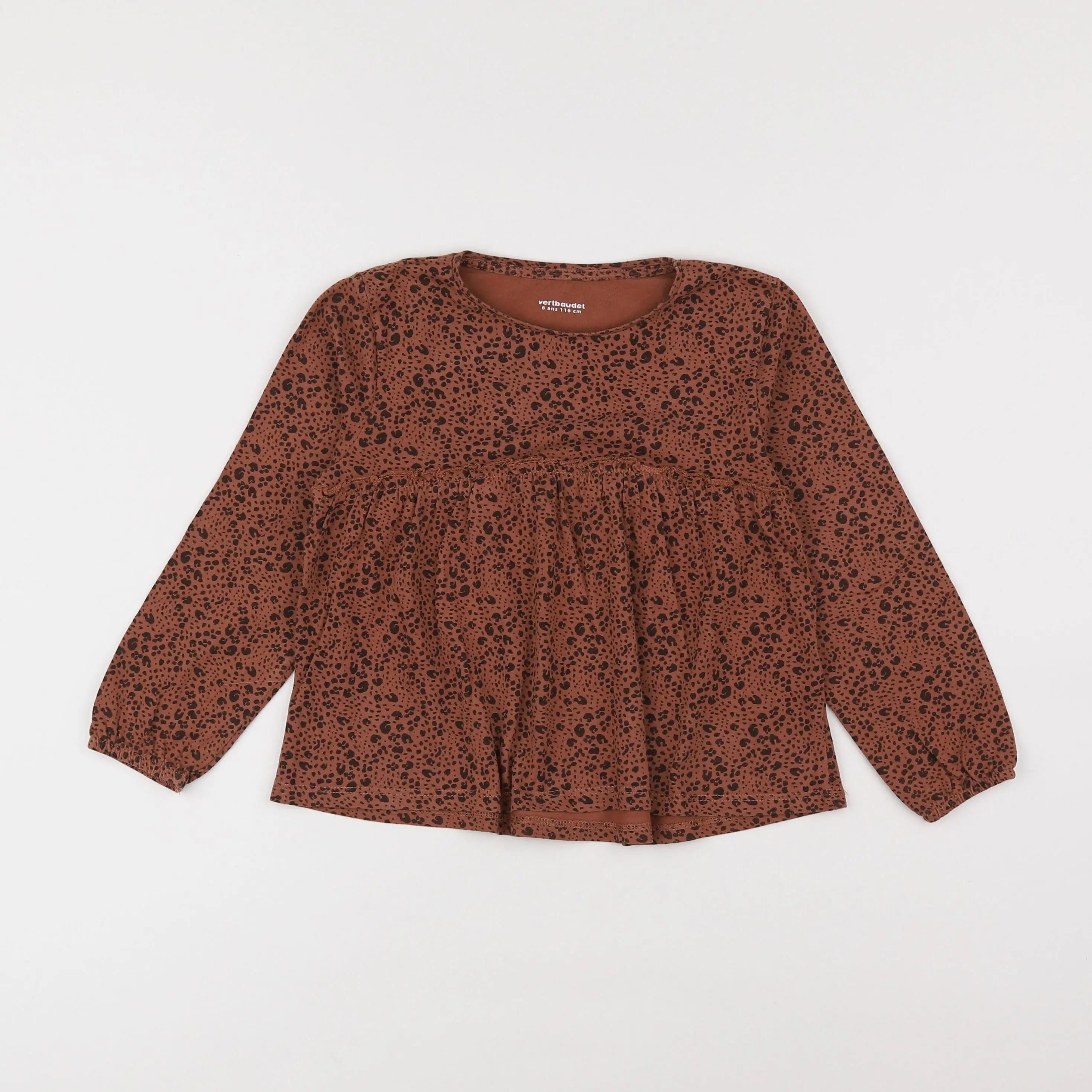 Vertbaudet - tee-shirt marron - 5 ans