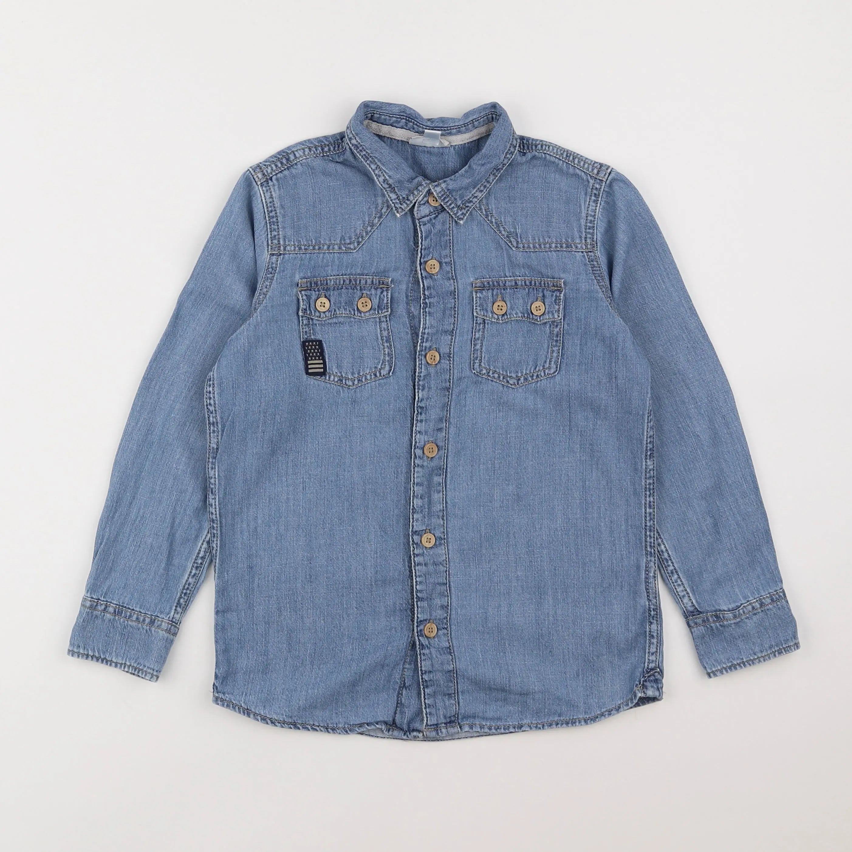 Vertbaudet - chemise bleu - 8 ans