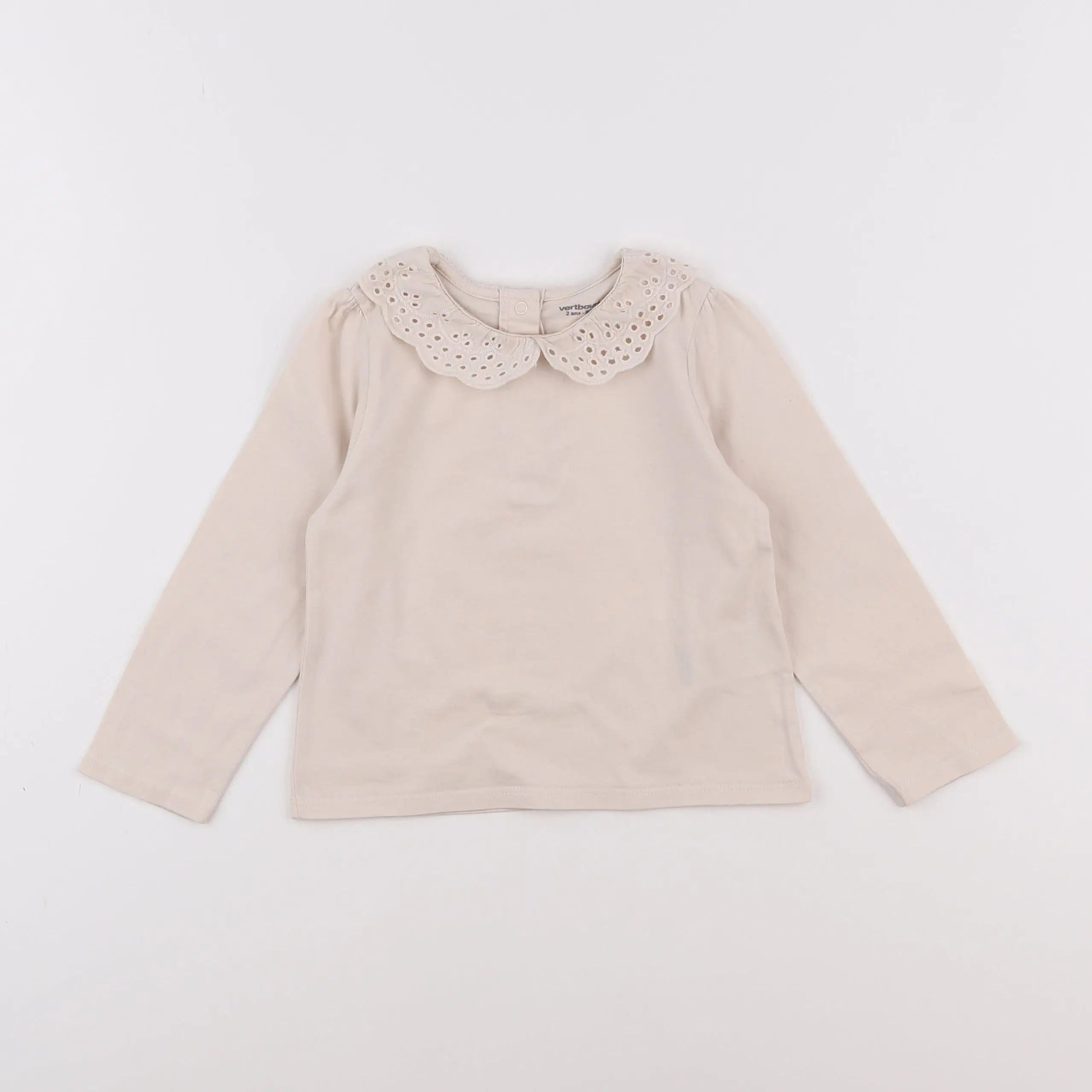 Vertbaudet - tee-shirt beige - 2 ans