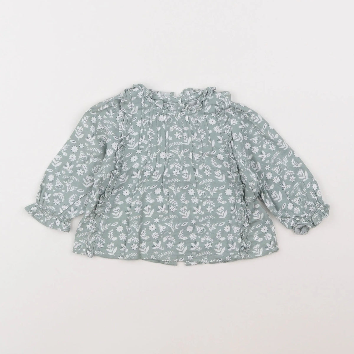 Vertbaudet - blouse vert - 6 mois
