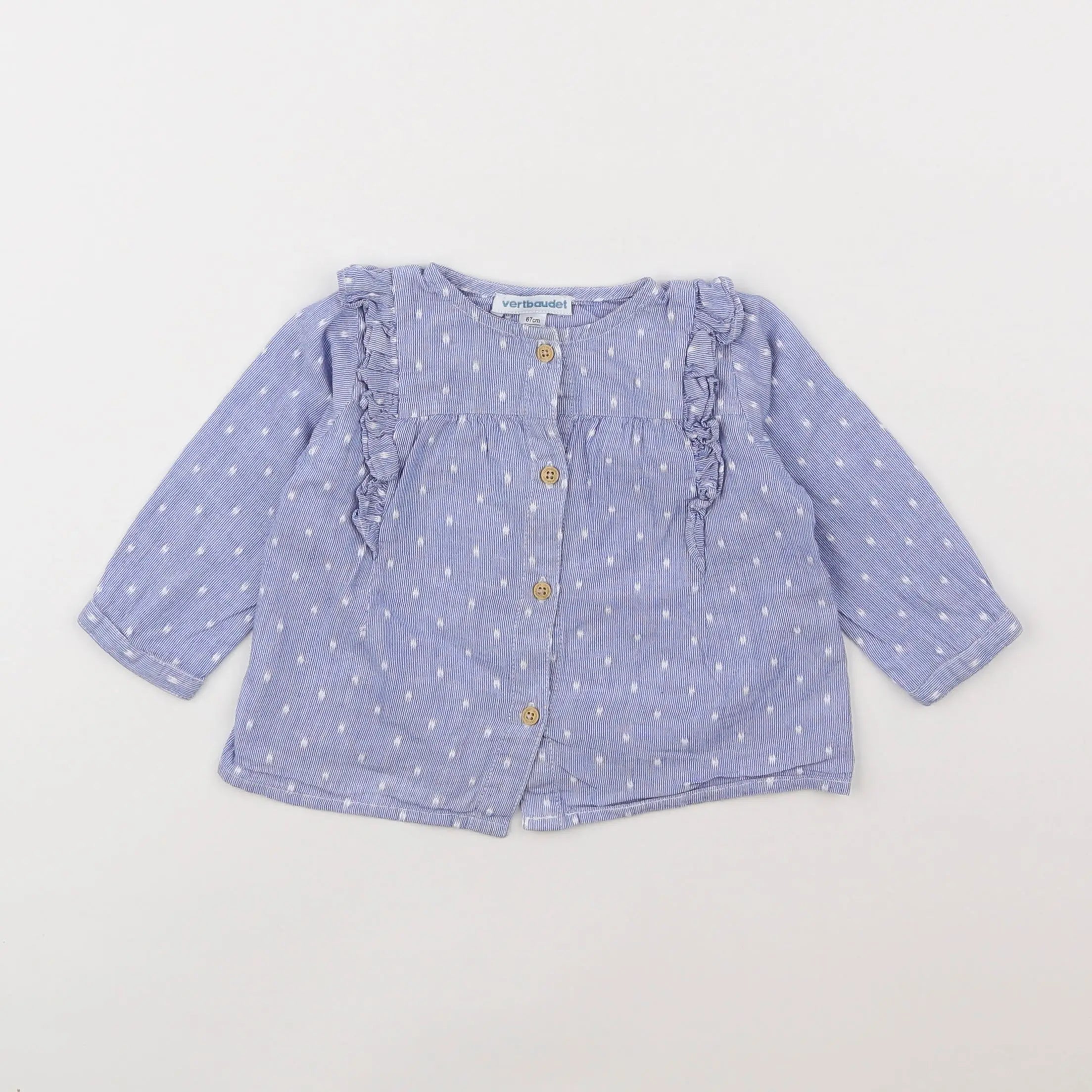 Vertbaudet - blouse bleu - 6 mois