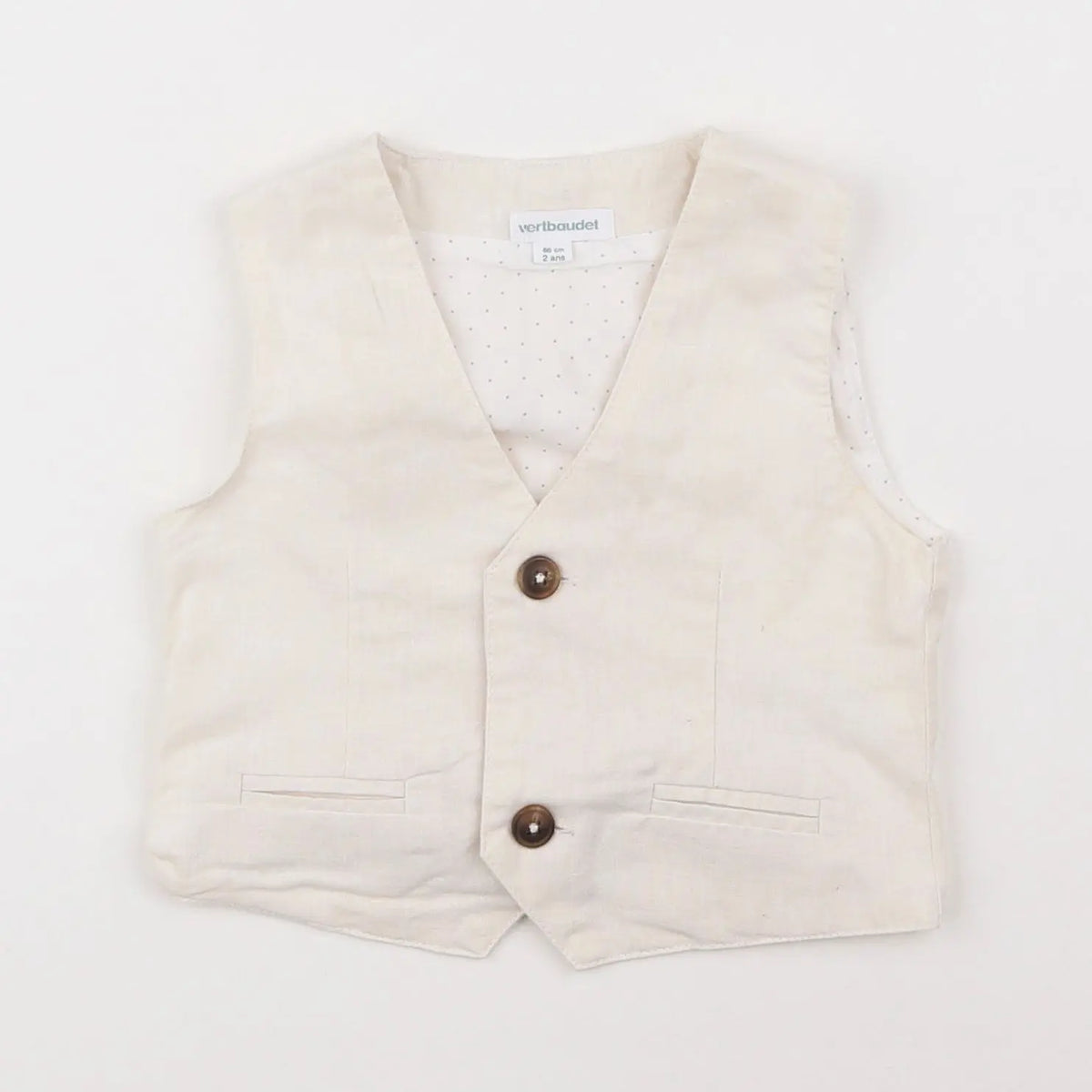 Vertbaudet - gilet beige - 2 ans