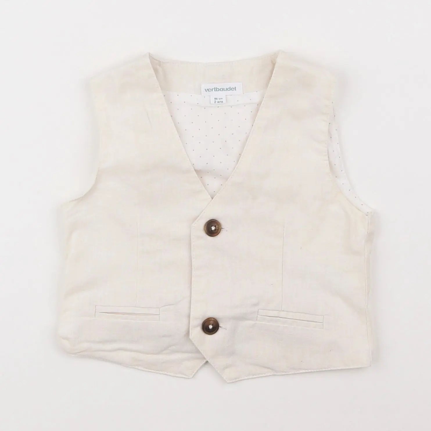 Vertbaudet - gilet beige - 2 ans