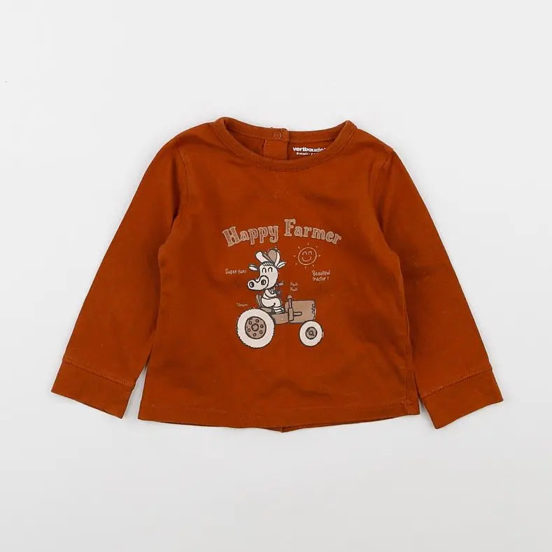 Vertbaudet - tee-shirt rouge - 9 mois