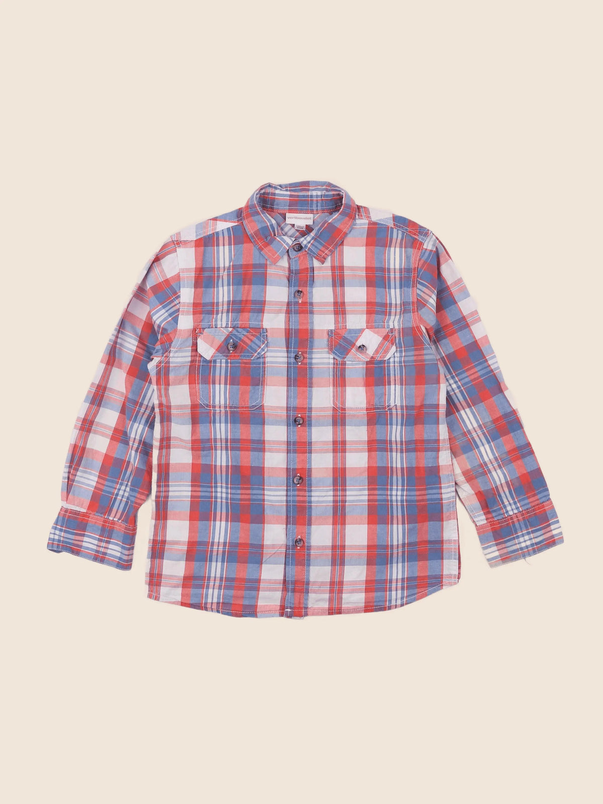 Vertbaudet - chemise imprimé au dos rouge - 12 ans