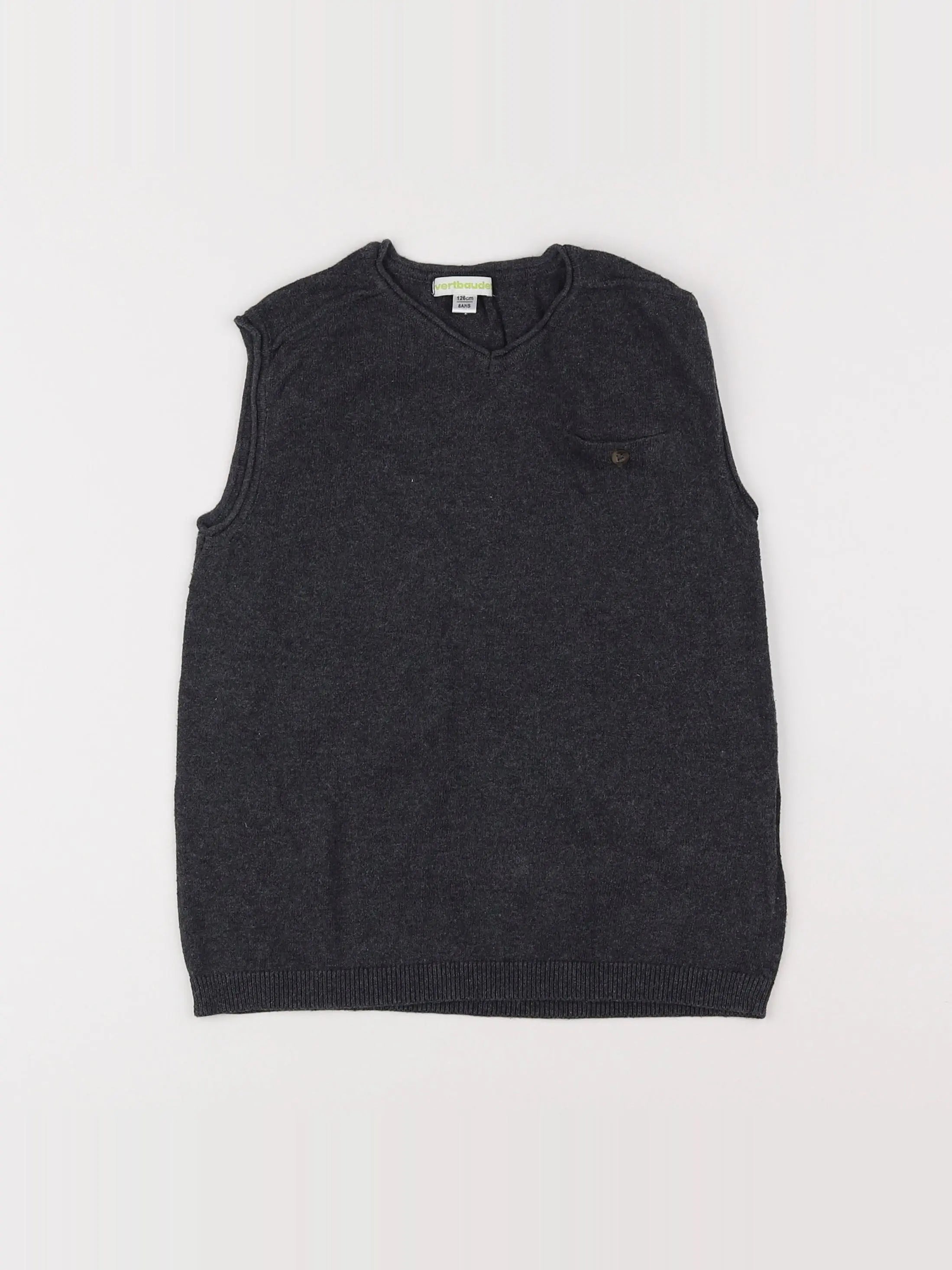 Vertbaudet - pull gris - 8 ans