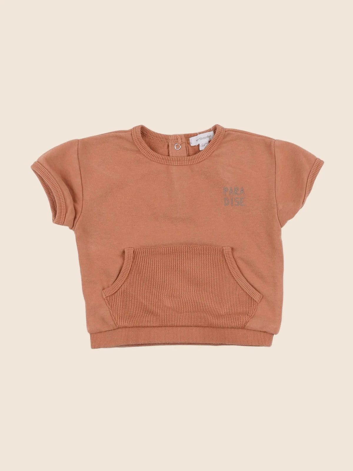 Vertbaudet - sweat velours orange - 6 mois