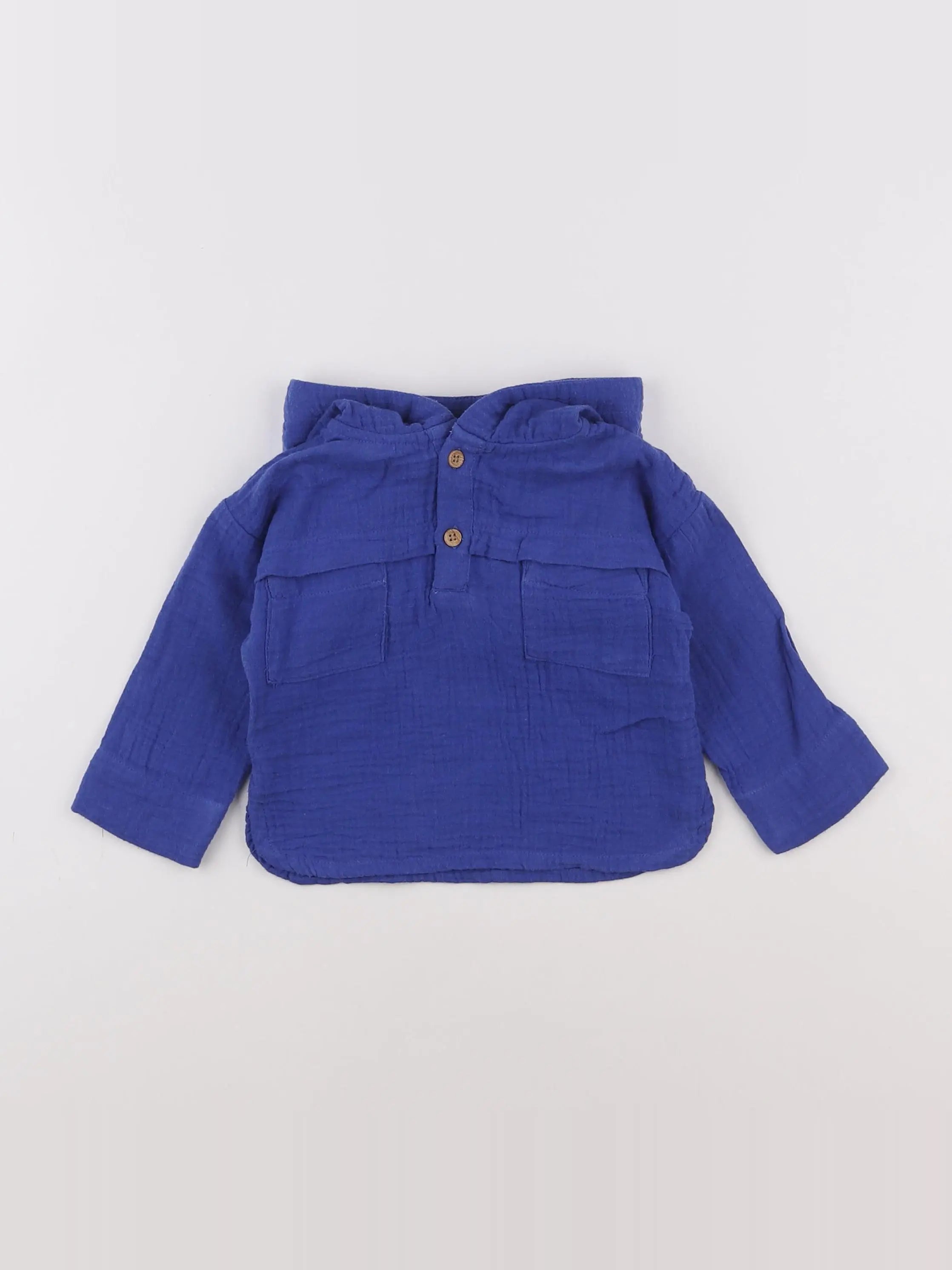 Vertbaudet - chemise bleu - 6 mois