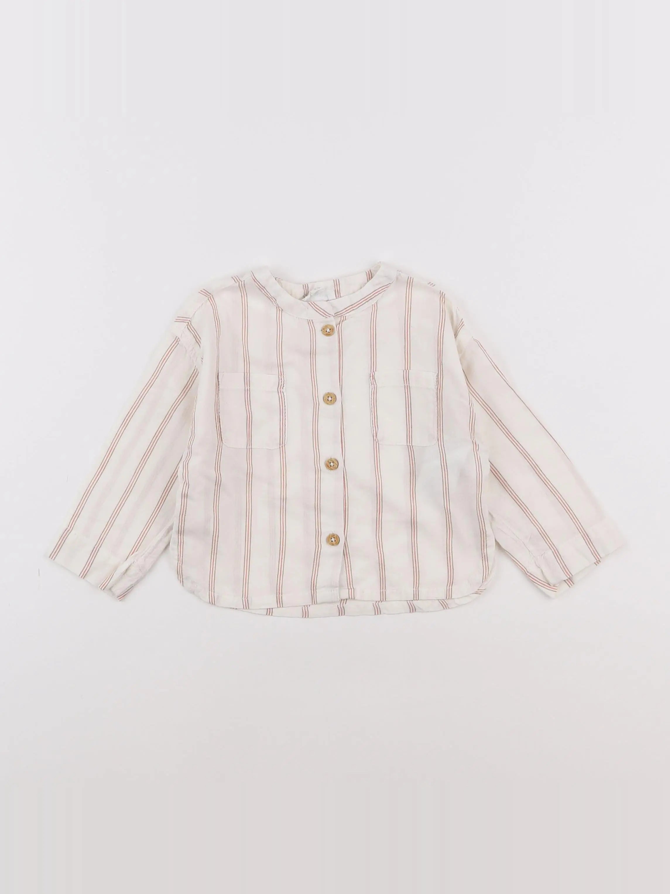 Vertbaudet - chemise beige - 6 mois