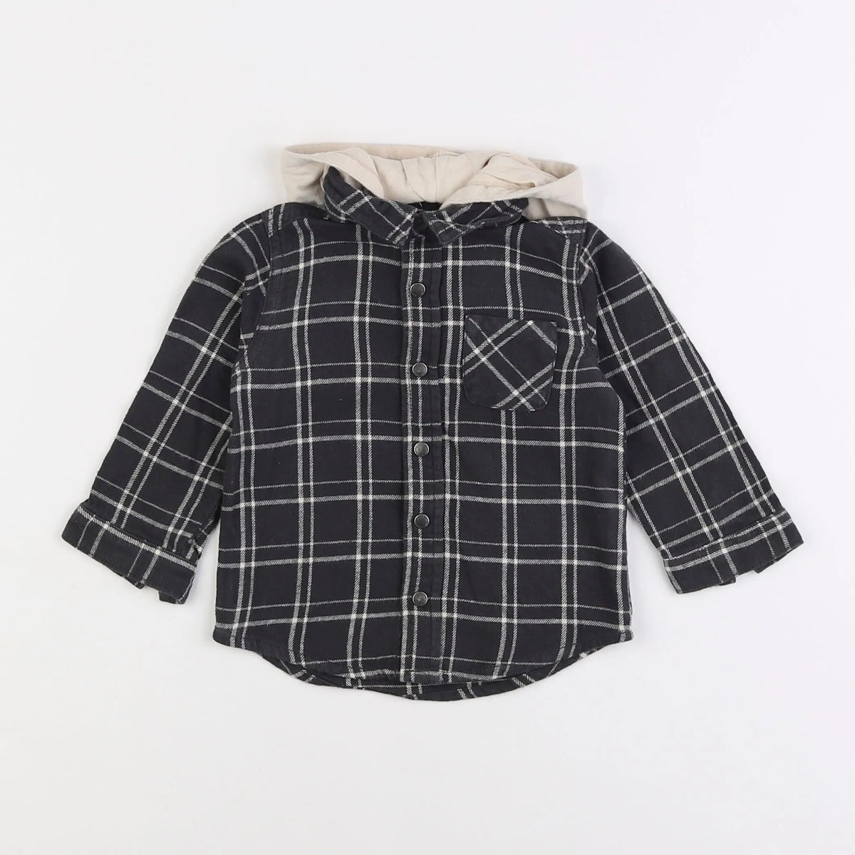 Vertbaudet - chemise gris, blanc - 18 mois
