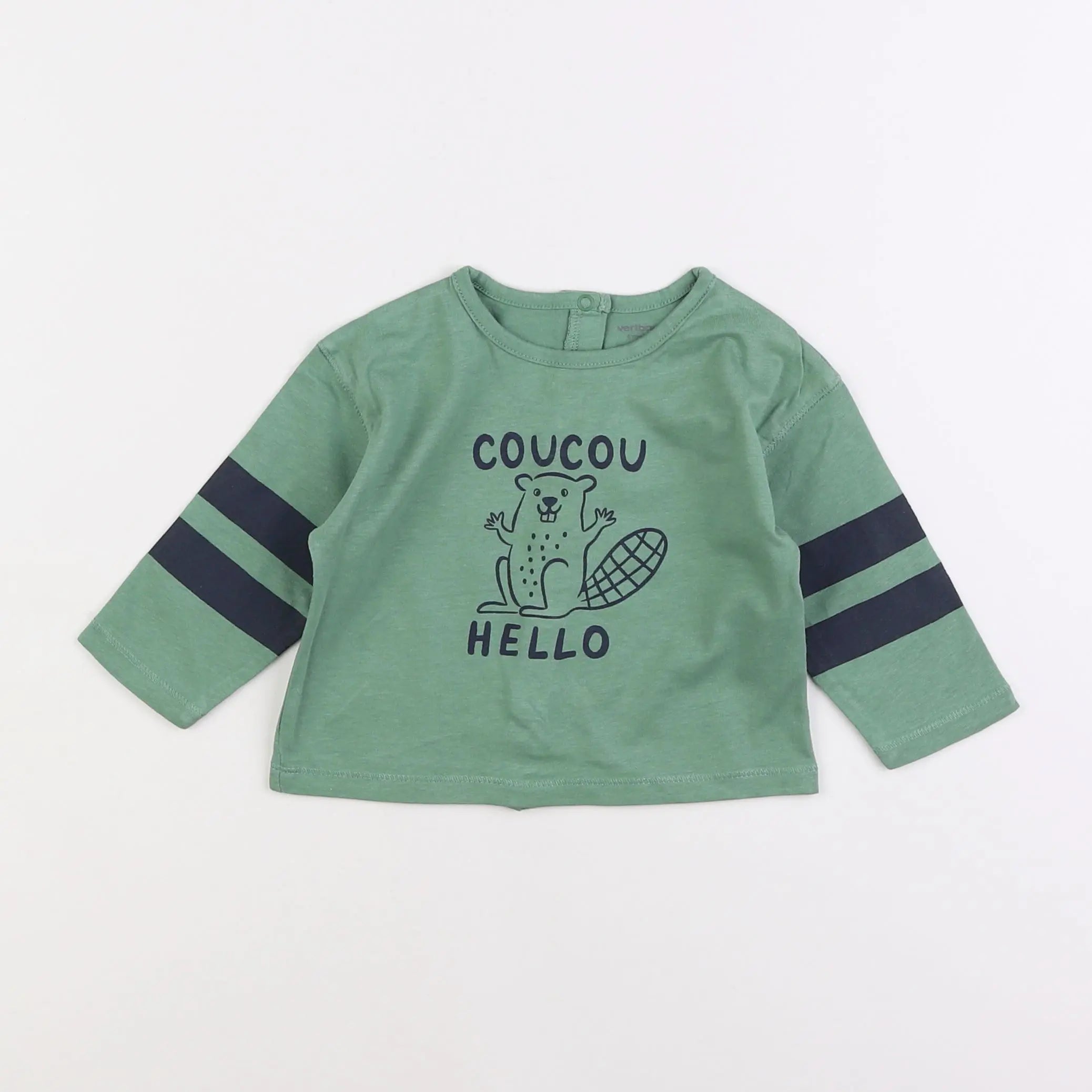 Vertbaudet - tee-shirt vert - 6 mois