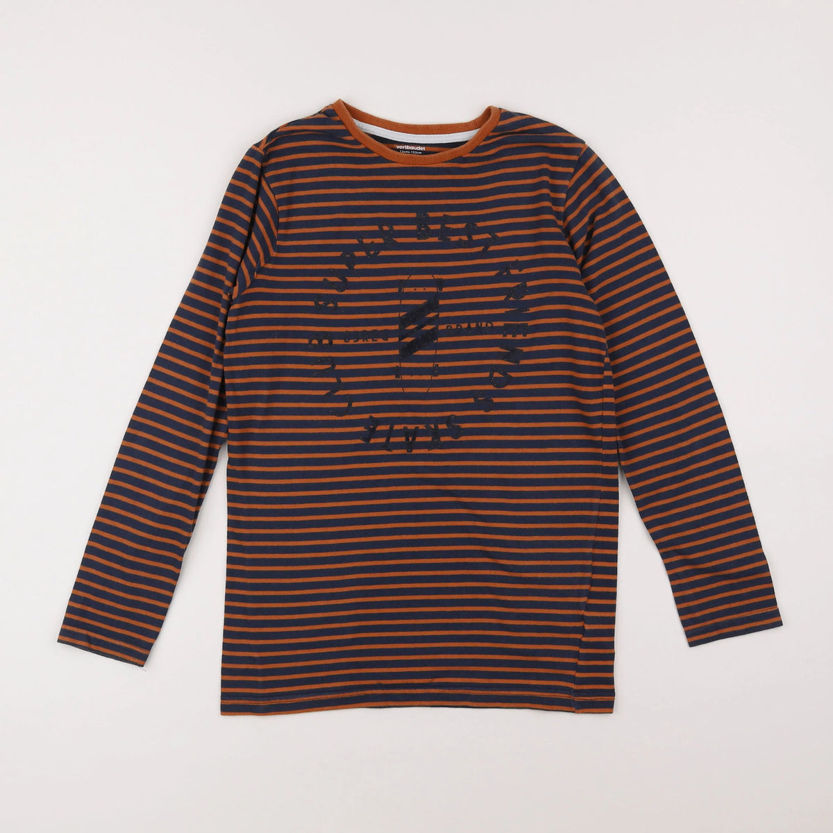 Vertbaudet - tee-shirt bleu, marron - 12 ans