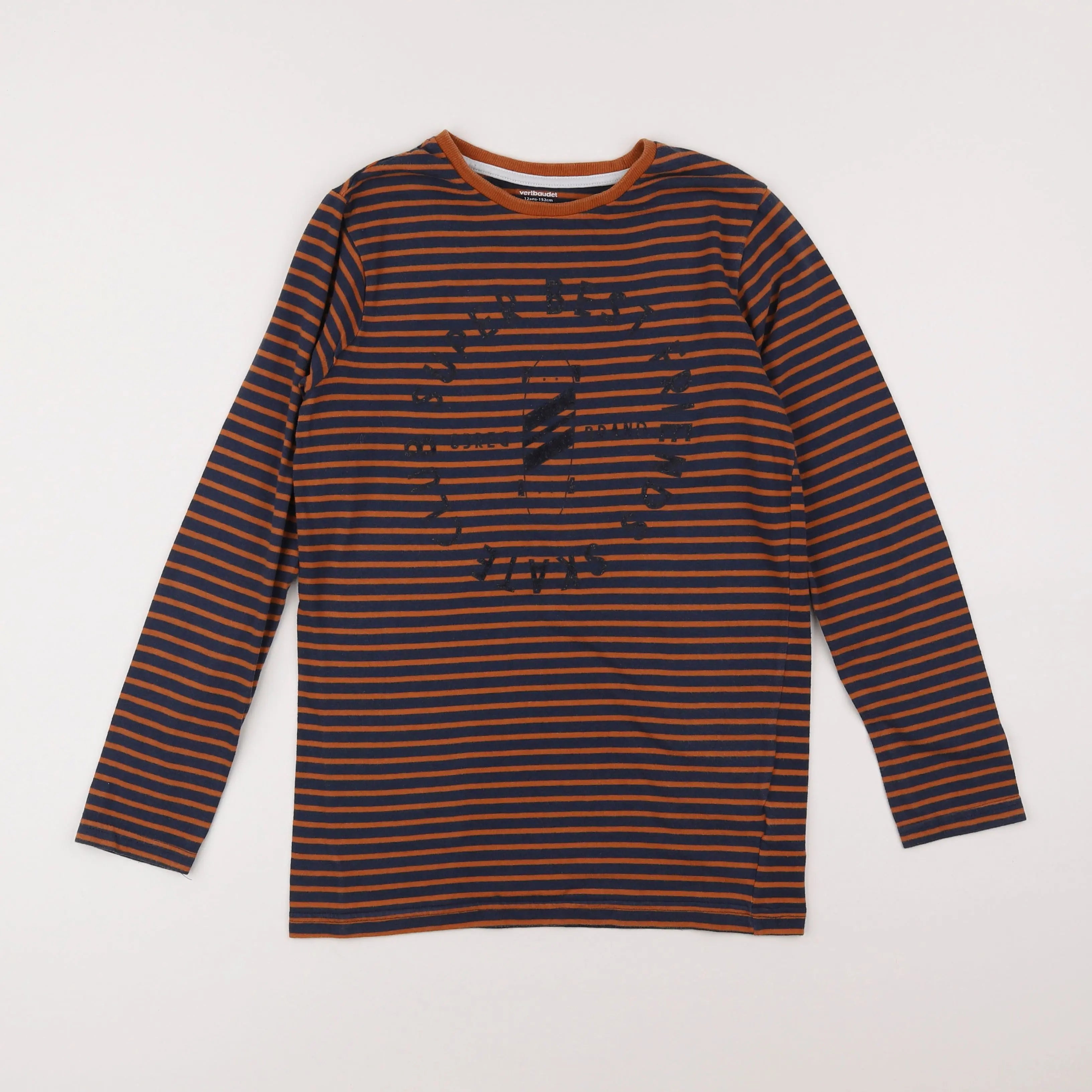 Vertbaudet - tee-shirt bleu, marron - 12 ans