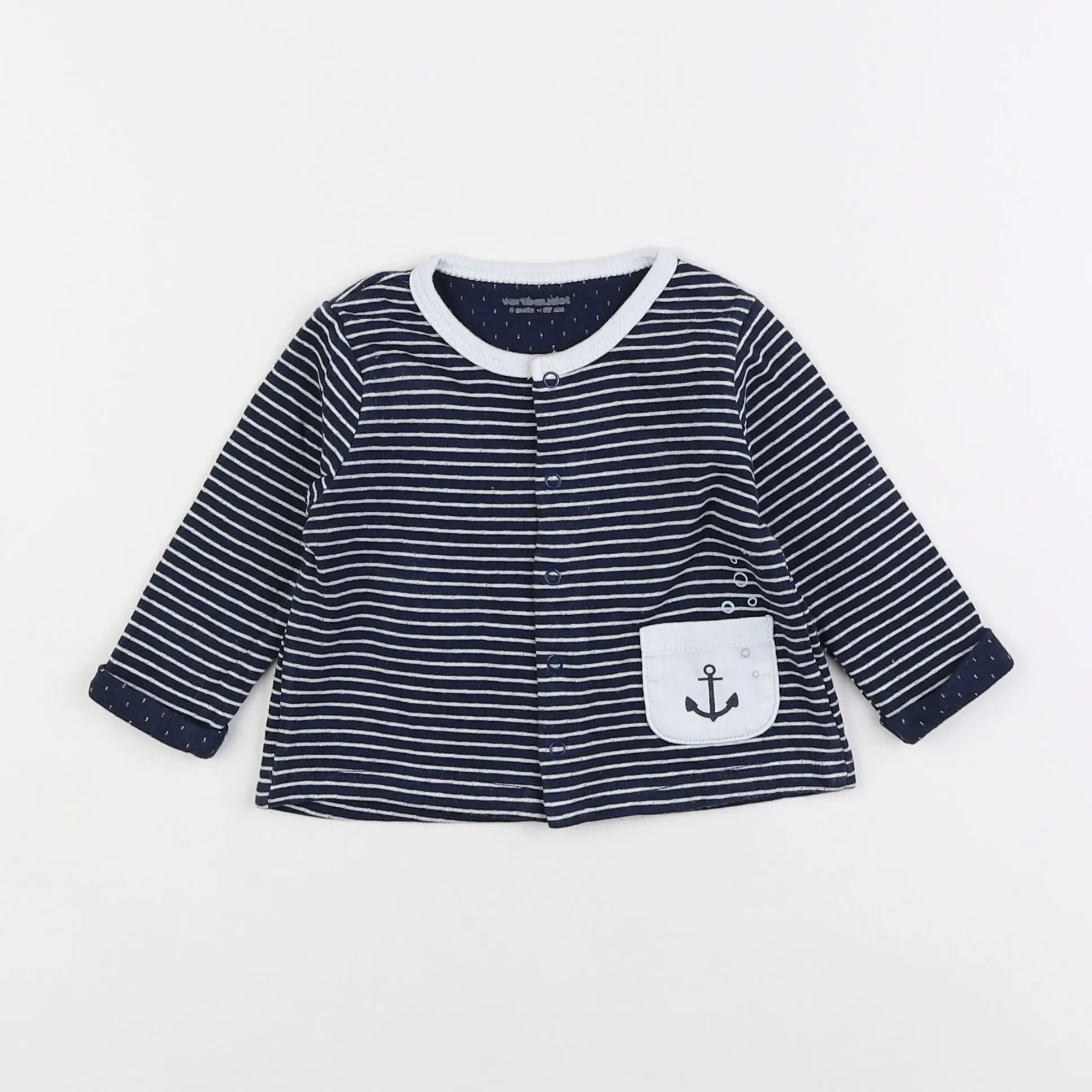 Vertbaudet - sweat bleu - 6 mois