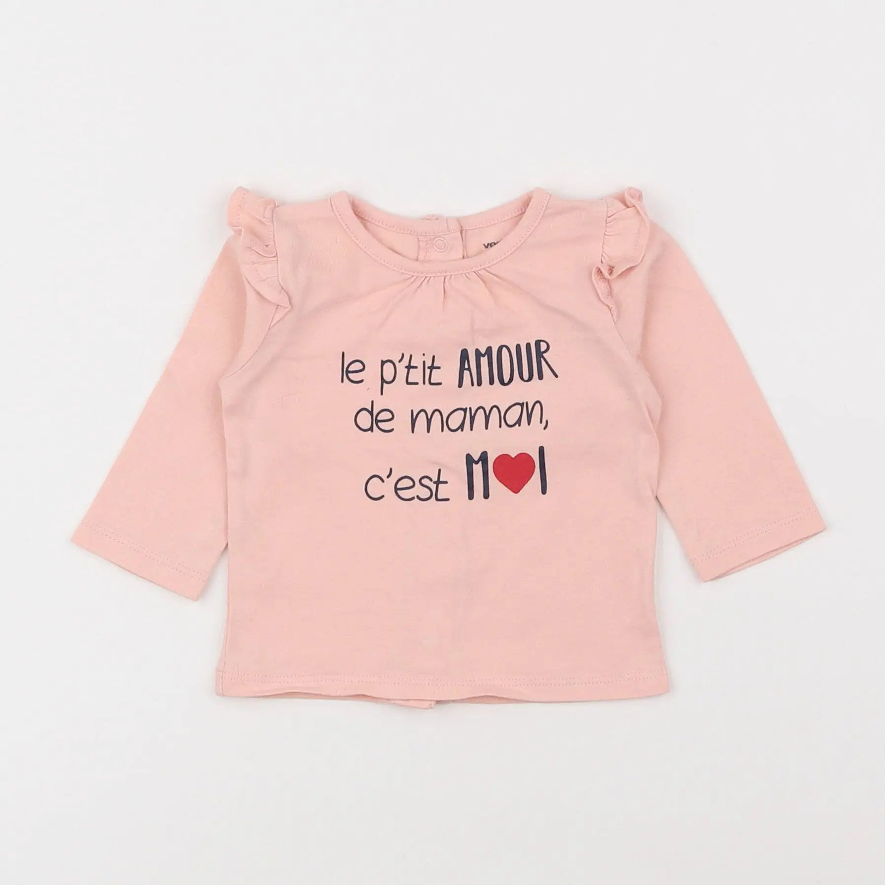 Vertbaudet - tee-shirt rose - 3 mois