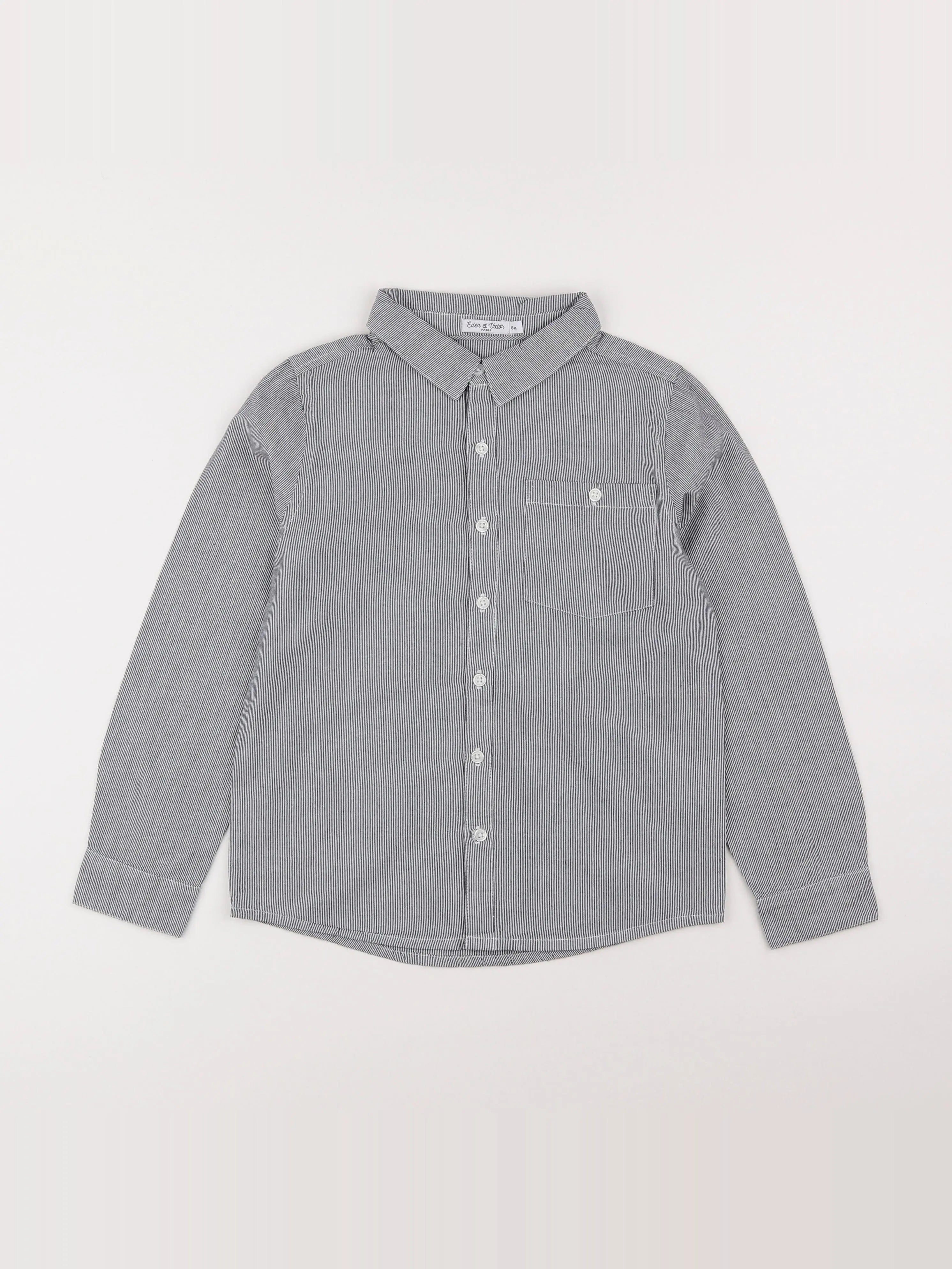 Eden & Victor - chemise bleu, blanc - 8 ans