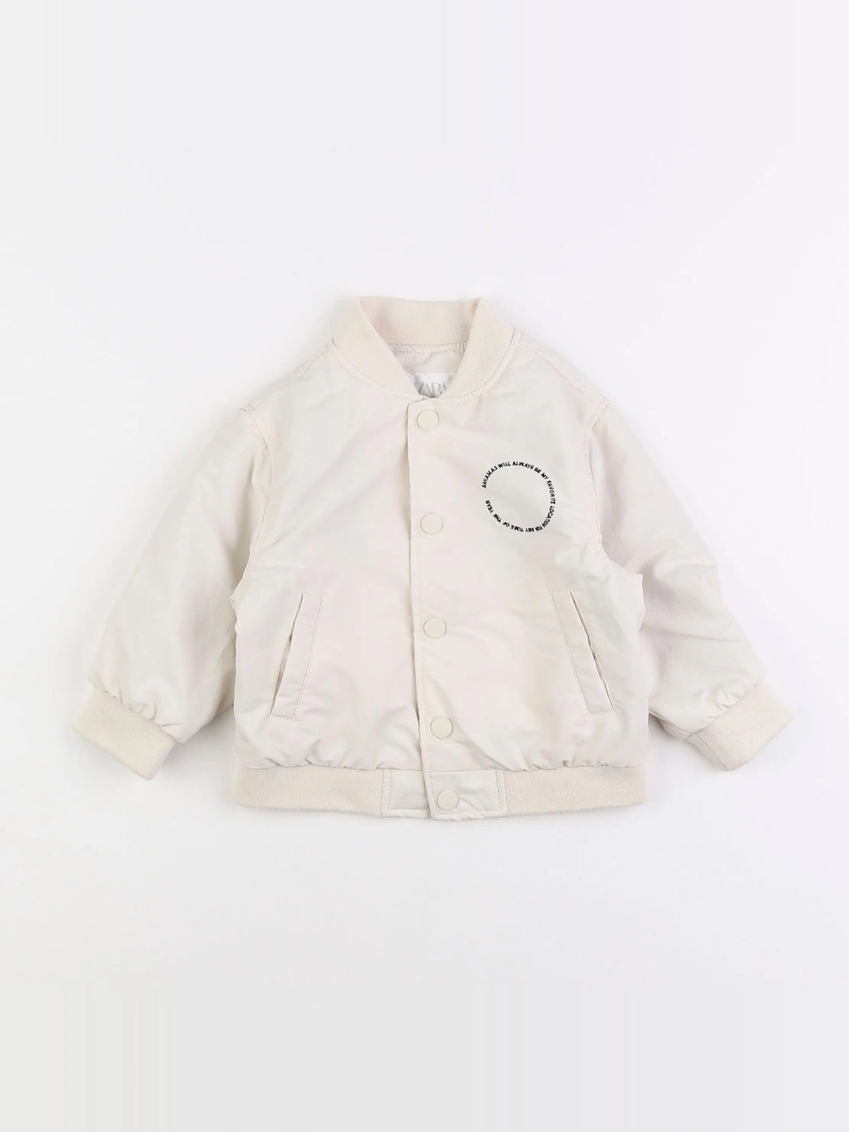 Zara - veste simili cuir beige - 9/12 mois