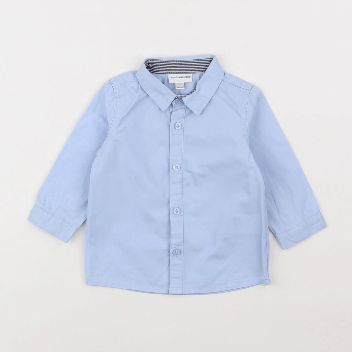 Vertbaudet - chemise bleu - 9 mois