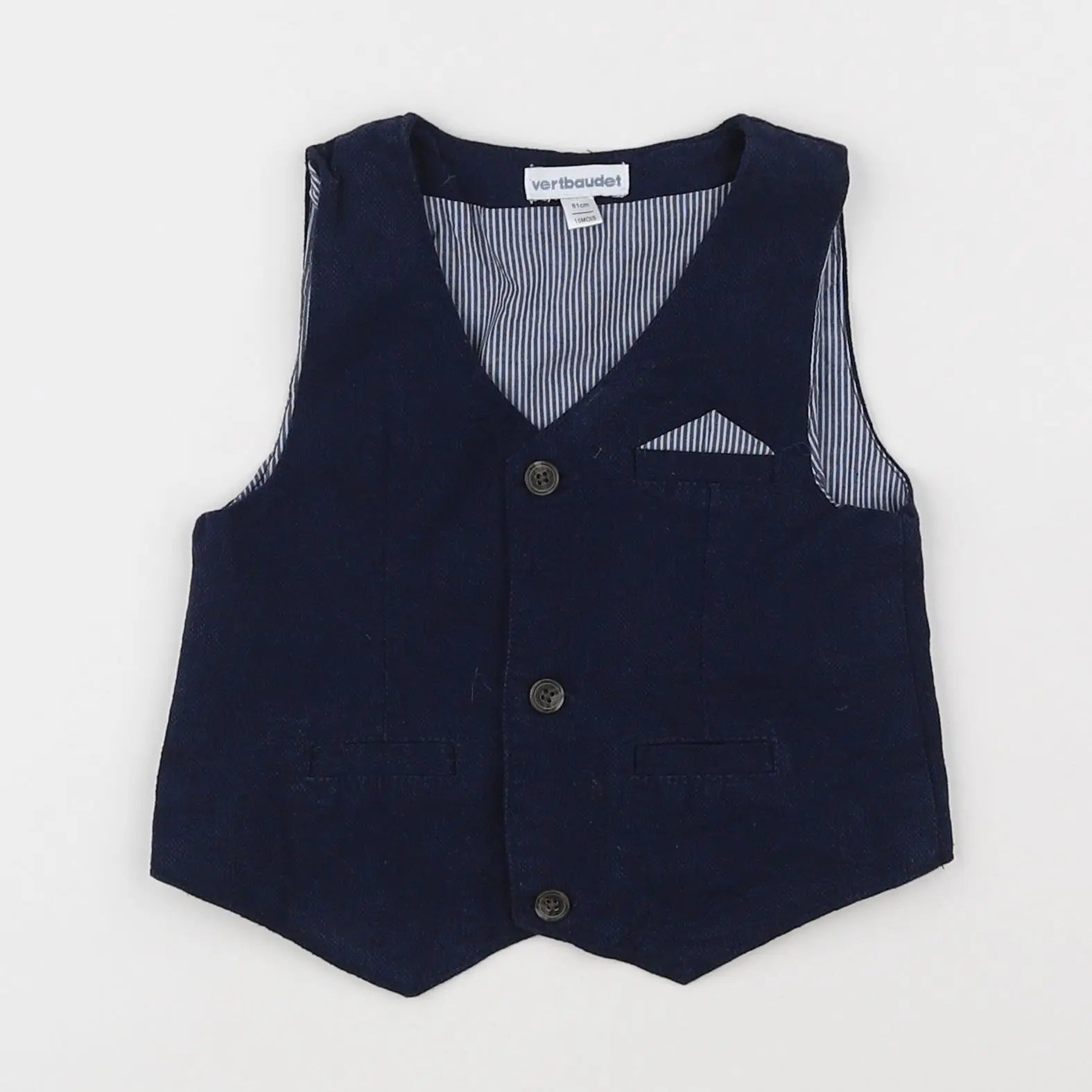 Vertbaudet - gilet bleu - 18 mois