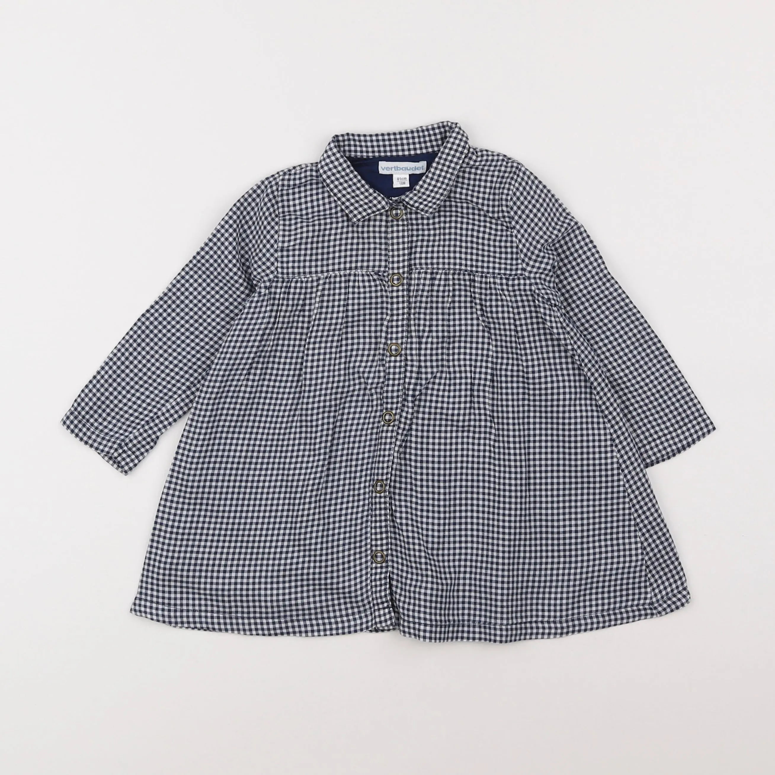 Vertbaudet - robe blanc, bleu - 18 mois