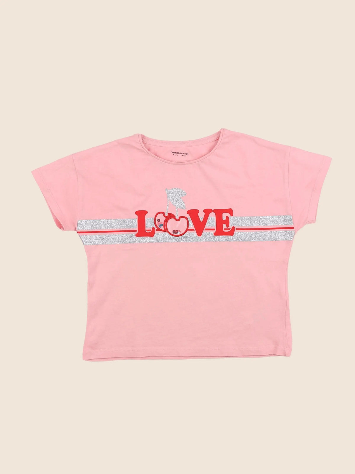 Vertbaudet - tee-shirt rose - 6 ans