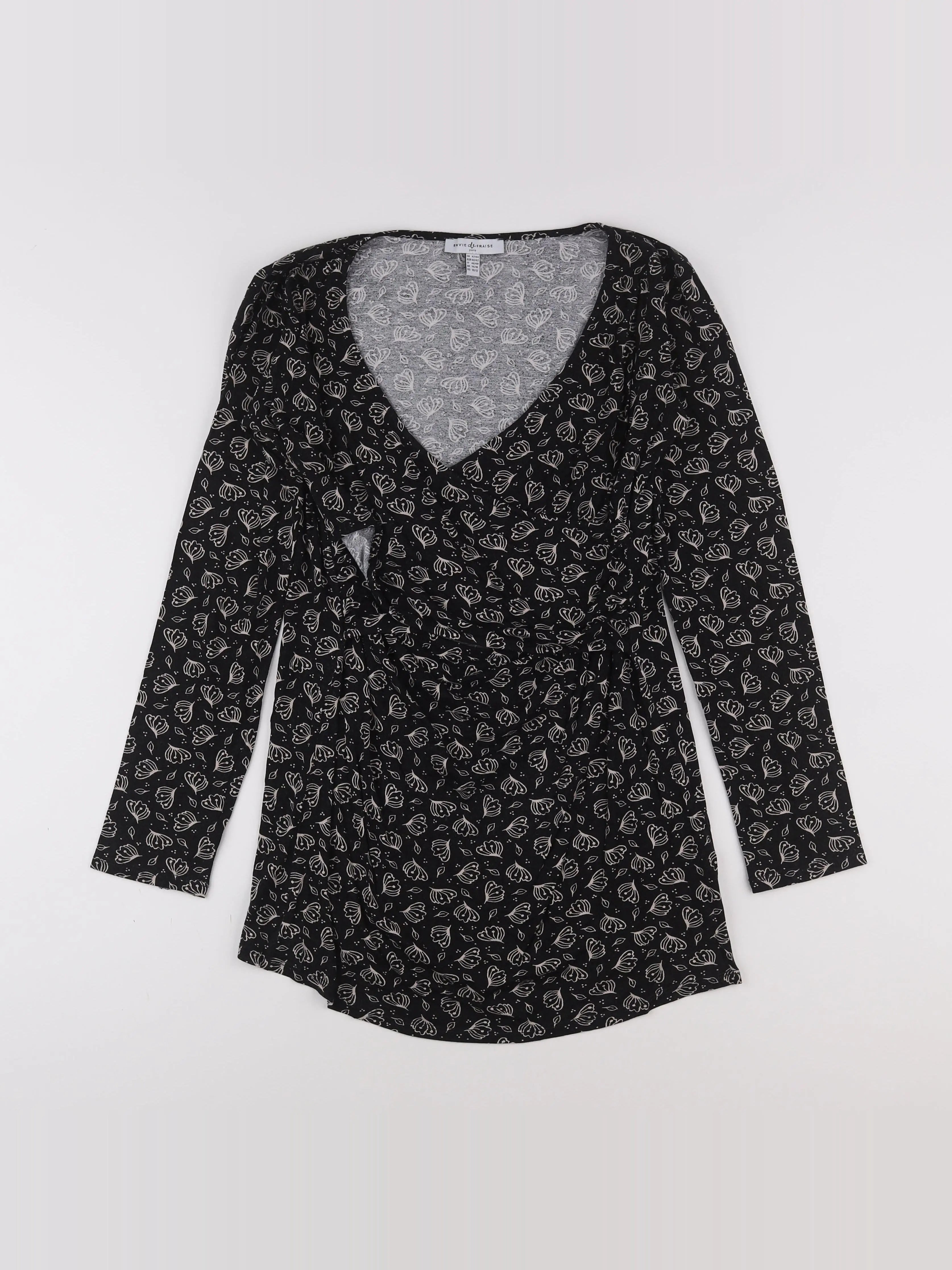 Envie de fraise - tee-shirt grossesse, allaitement noir - 42 à 44